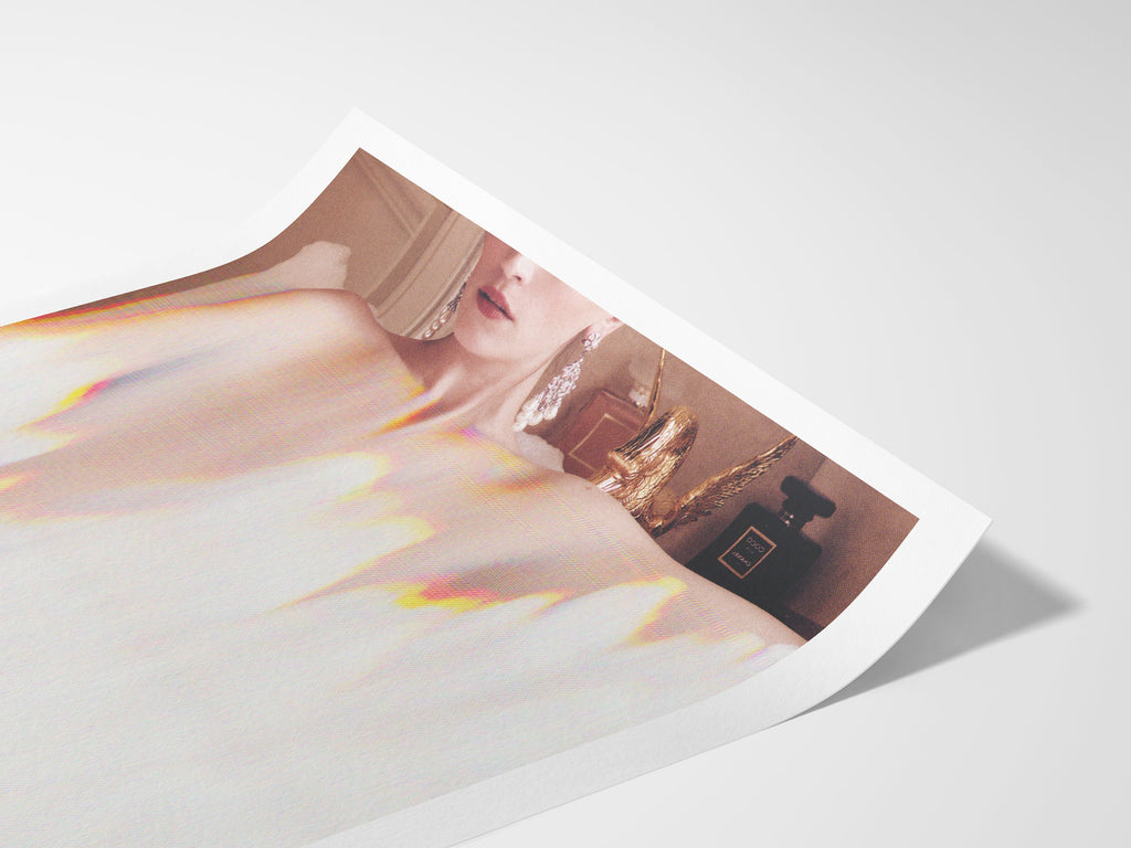 Surreal Woman in Bathtub Altered Portrait Photo Wall Art - Eclectic Bohemian Wall Decor for Bathroom, Bedroom | Untitled (88) Giclée Print