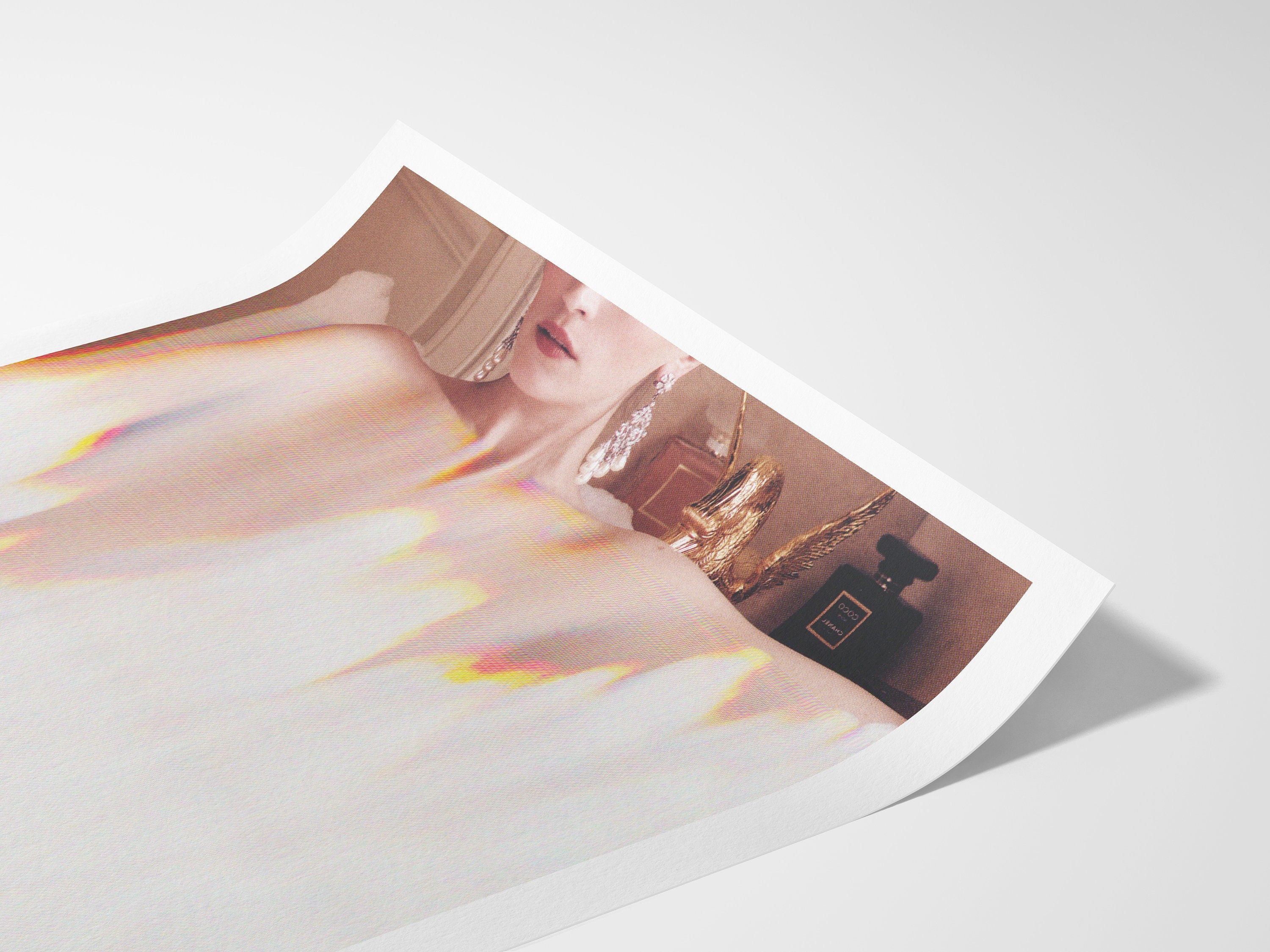 Surreal Woman in Bathtub Altered Portrait Photo Wall Art - Eclectic Bohemian Wall Decor for Bathroom, Bedroom | Untitled (88) Giclée Print