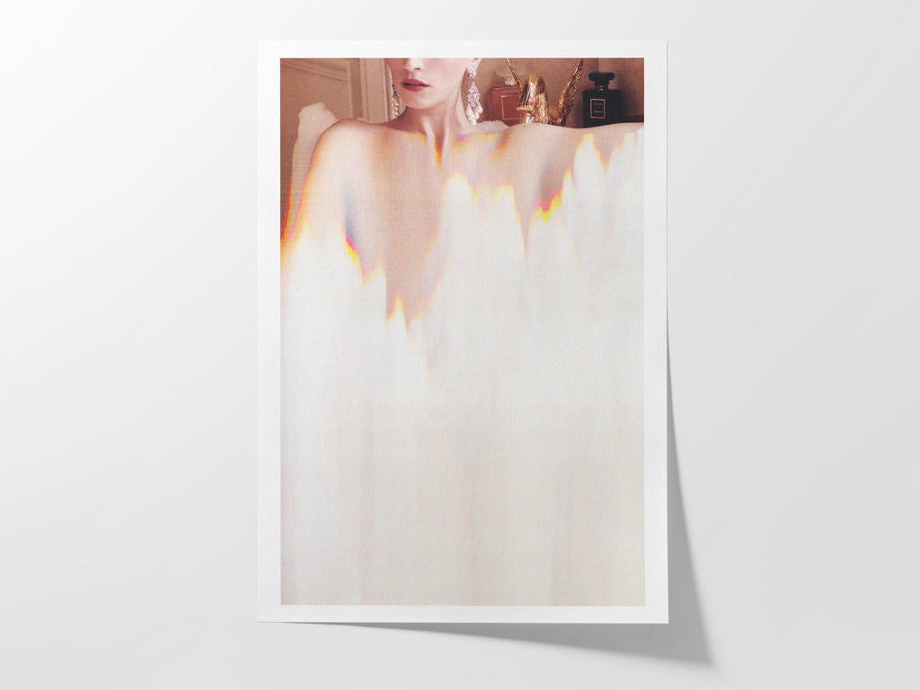 Surreal Woman in Bathtub Altered Portrait Photo Wall Art - Eclectic Bohemian Wall Decor for Bathroom, Bedroom | Untitled (88) Giclée Print