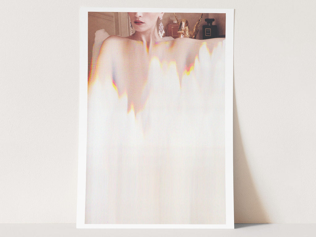 Surreal Woman in Bathtub Altered Portrait Photo Wall Art - Eclectic Bohemian Wall Decor for Bathroom, Bedroom | Untitled (88) Giclée Print