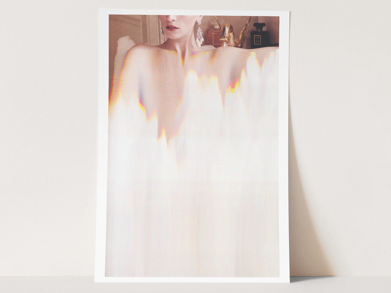 Surreal Woman in Bathtub Altered Portrait Photo Wall Art - Eclectic Bohemian Wall Decor for Bathroom, Bedroom | Untitled (88) Giclée Print