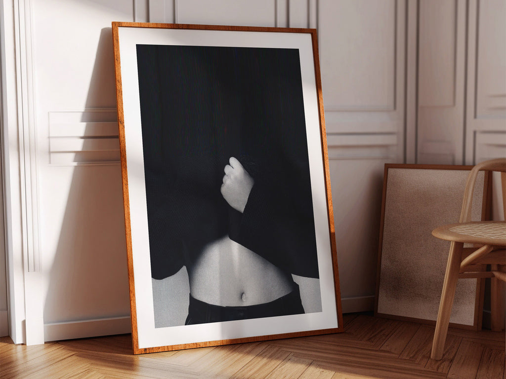 Altered Black and White Portrait Photo Wall Art - Feminine Minimal Aesthetic Decor for Home, Office, Bedroom | Untitled (89) Giclée Print