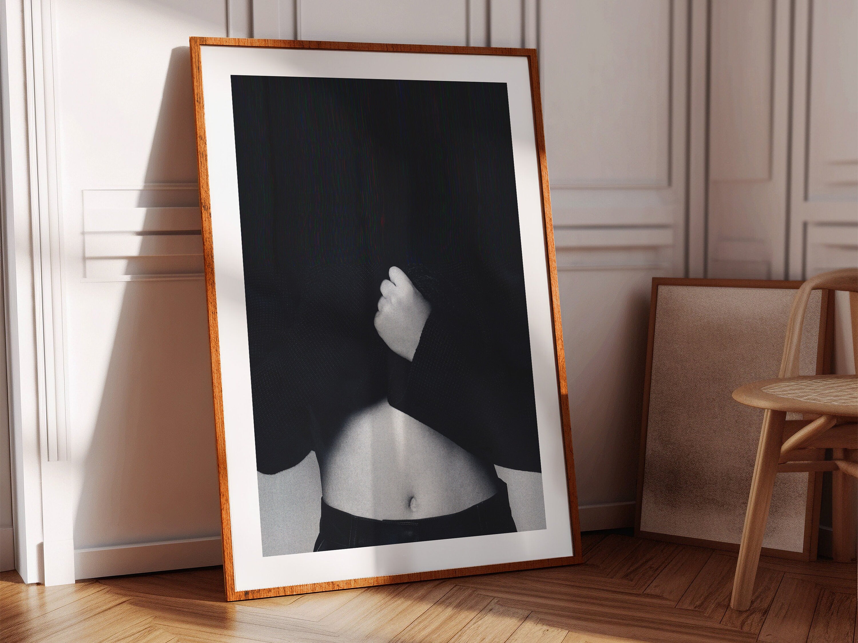 Altered Black and White Portrait Photo Wall Art - Feminine Minimal Aesthetic Decor for Home, Office, Bedroom | Untitled (89) Giclée Print