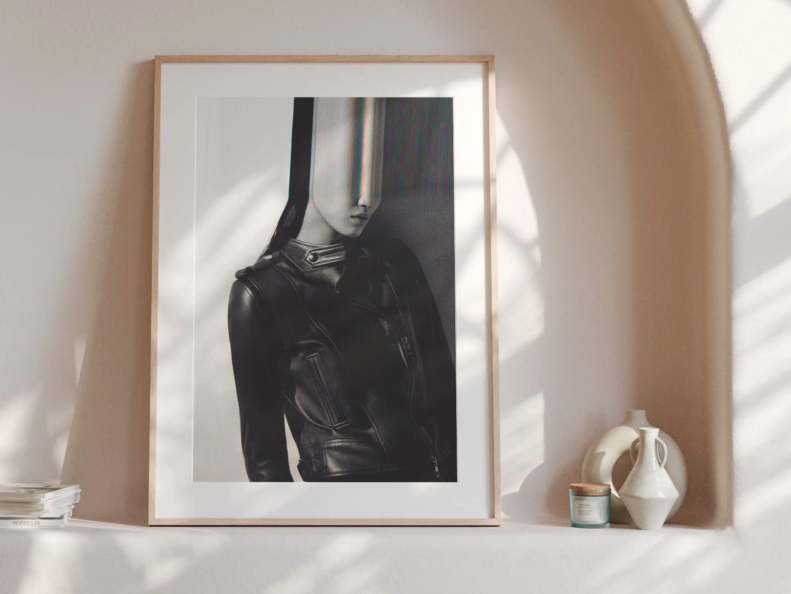 Surreal Black and White Fashion Portrait - Edgy Minimalist Wall Art for Contemporary Home Decor | Untitled (94) Giclée Print