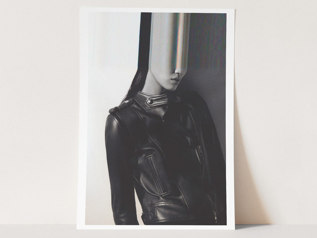 Surreal Black and White Fashion Portrait - Edgy Minimalist Wall Art for Contemporary Home Decor | Untitled (94) Giclée Print