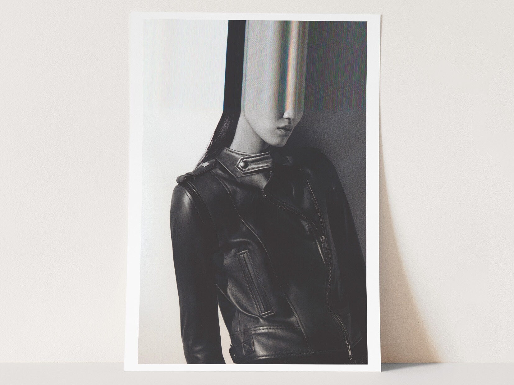 Surreal Black and White Fashion Portrait - Edgy Minimalist Wall Art for Contemporary Home Decor | Untitled (94) Giclée Print