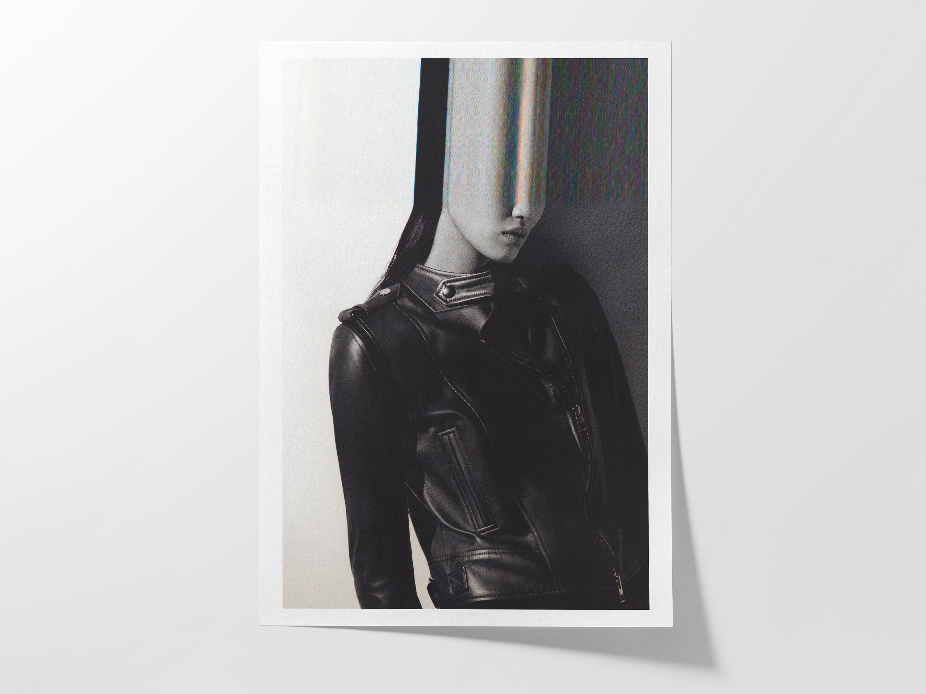 Surreal Black and White Fashion Portrait - Edgy Minimalist Wall Art for Contemporary Home Decor | Untitled (94) Giclée Print