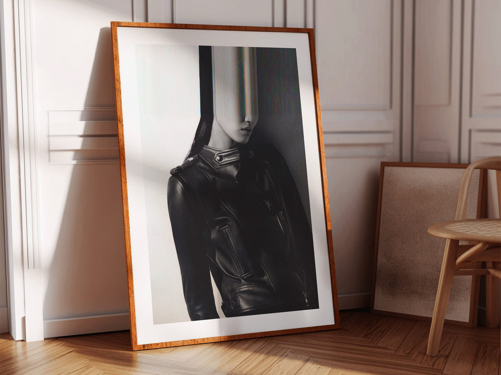 Surreal Black and White Fashion Portrait - Edgy Minimalist Wall Art for Contemporary Home Decor | Untitled (94) Giclée Print