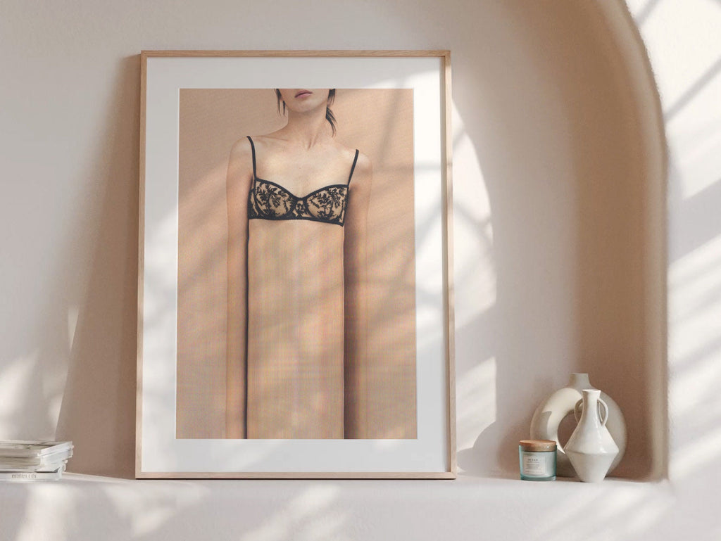 Altered Fashion Photography Portrait Wall Art - Cute Sensual Feminine Lingerie Decor For Bedroom, Living Room | Untitled (95) Giclée Print