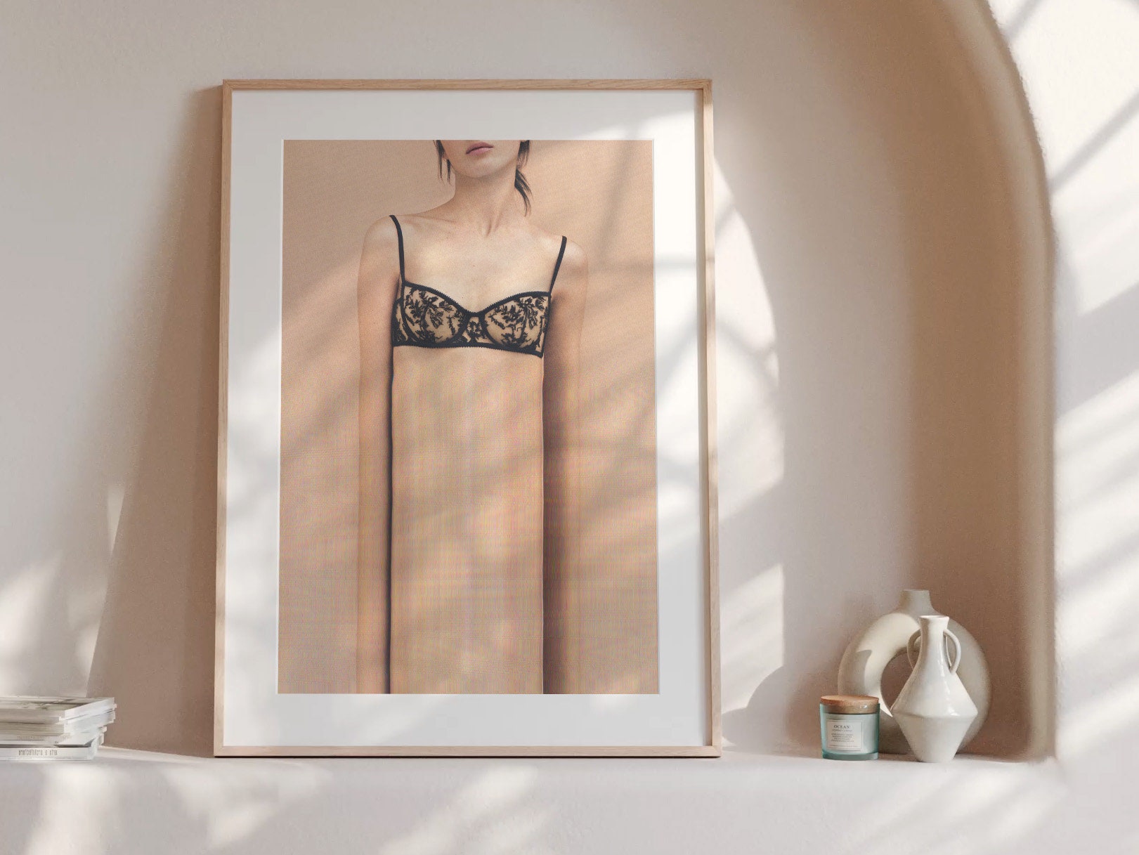 Altered Fashion Photography Portrait Wall Art - Cute Sensual Feminine Lingerie Decor For Bedroom, Living Room | Untitled (95) Giclée Print