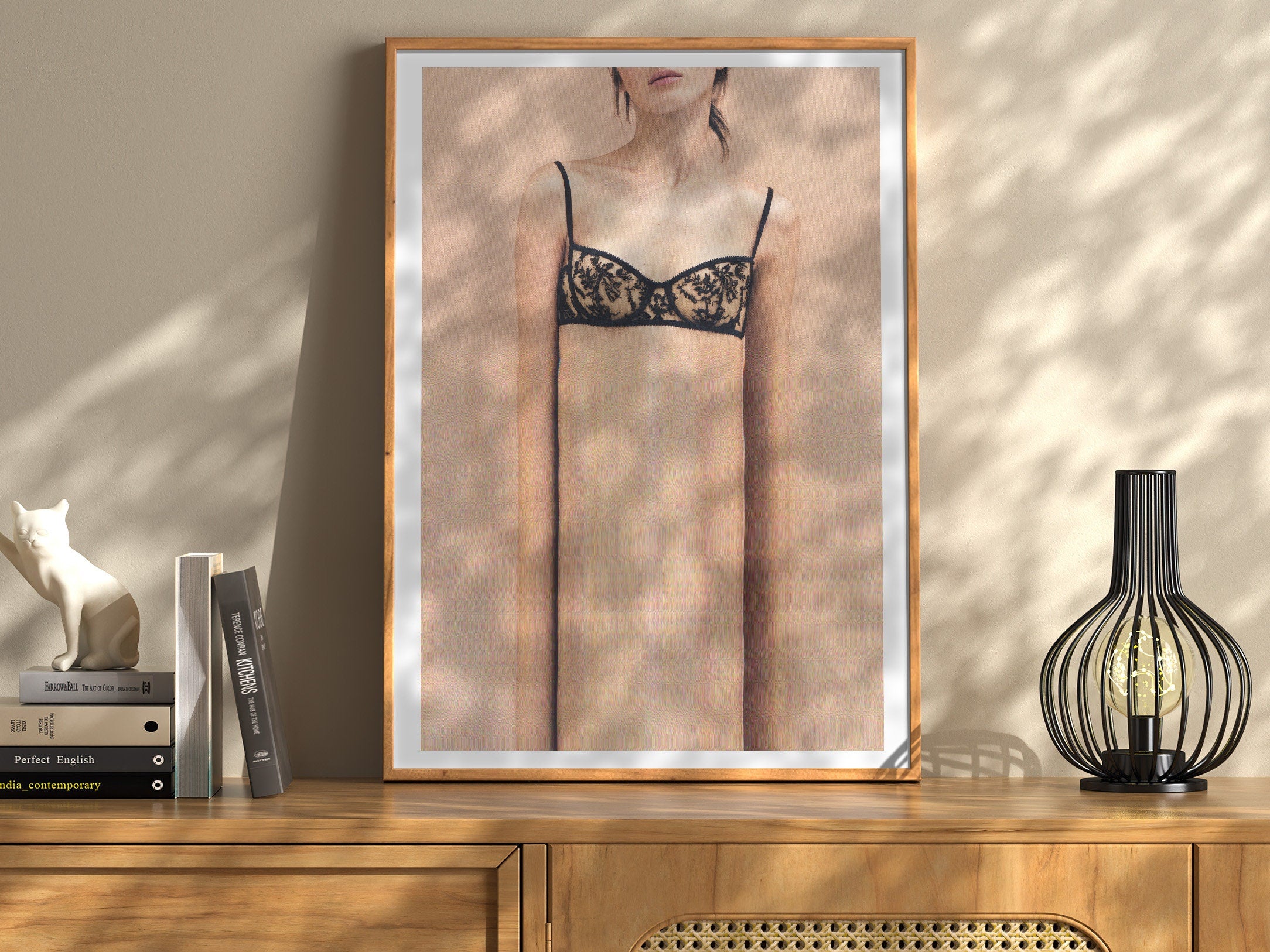 Altered Fashion Photography Portrait Wall Art - Cute Sensual Feminine Lingerie Decor For Bedroom, Living Room | Untitled (95) Giclée Print