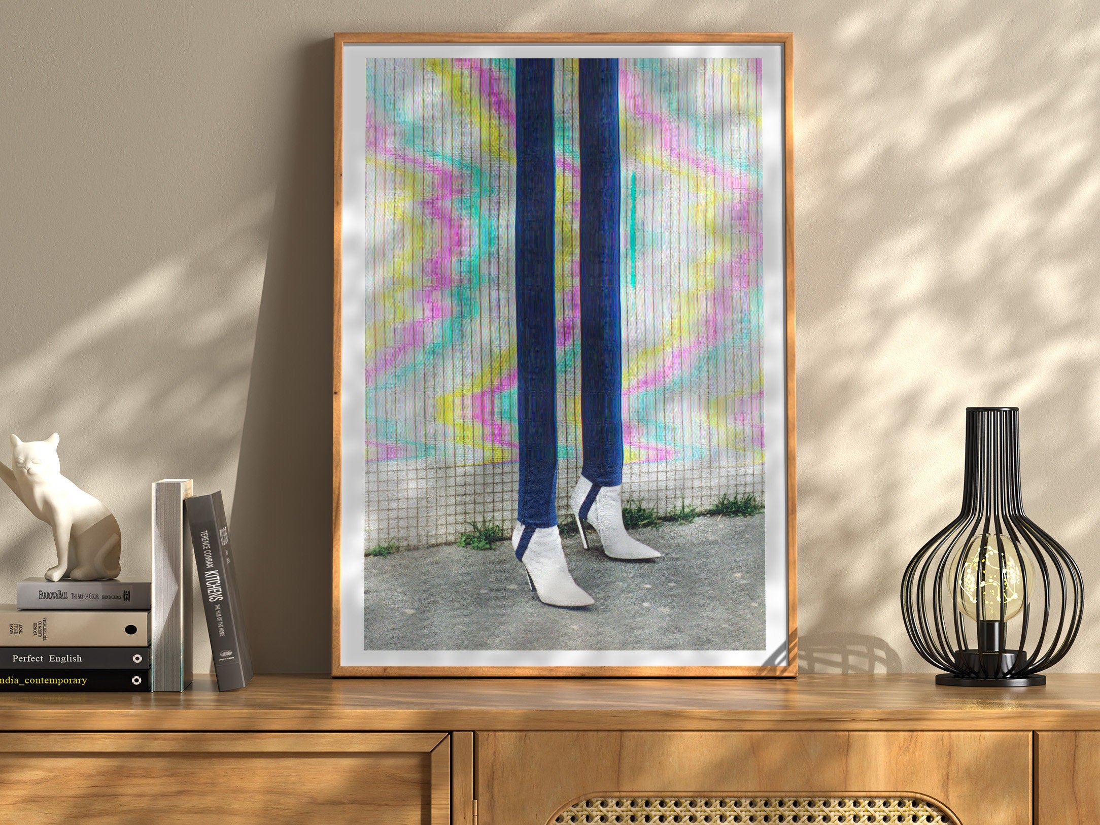 Trippy Altered Portrait Rainbow Wall Art - Eclectic Boho Fashion Decor for Home, Office, Living, Dining Room | Untitled (101) Giclée Print