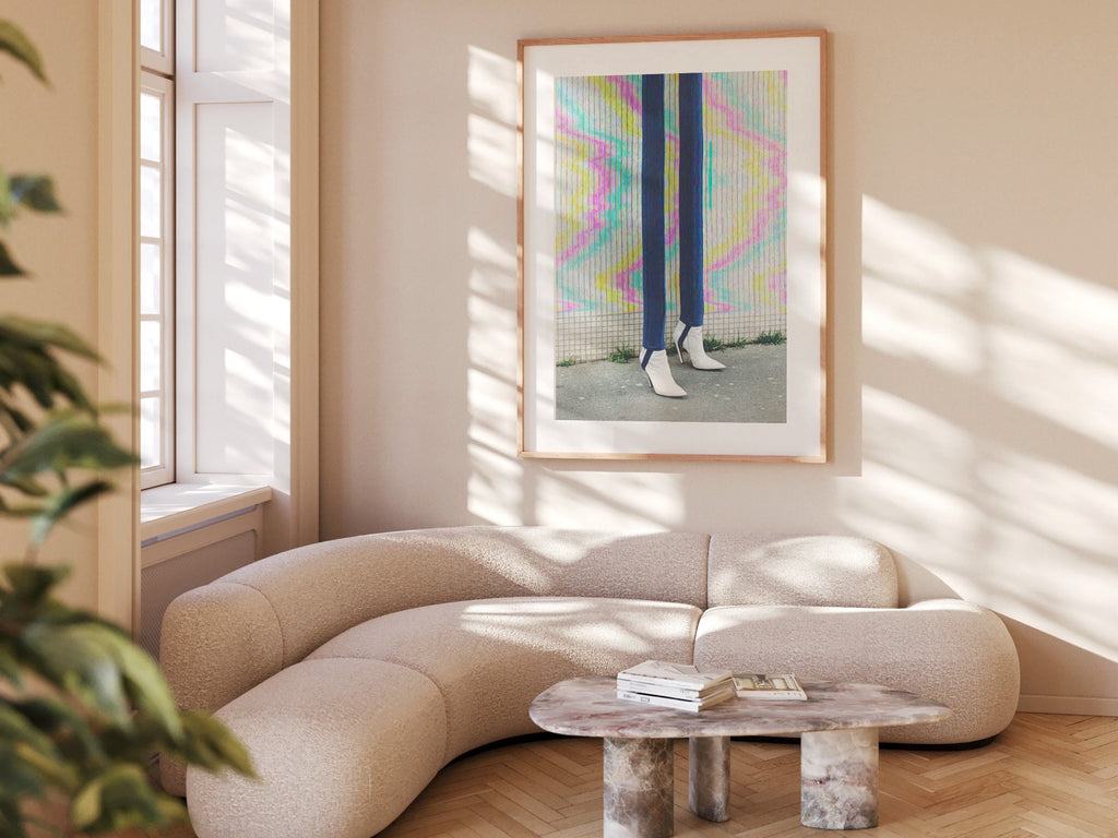 Trippy Altered Portrait Rainbow Wall Art - Eclectic Boho Fashion Decor for Home, Office, Living, Dining Room | Untitled (101) Giclée Print