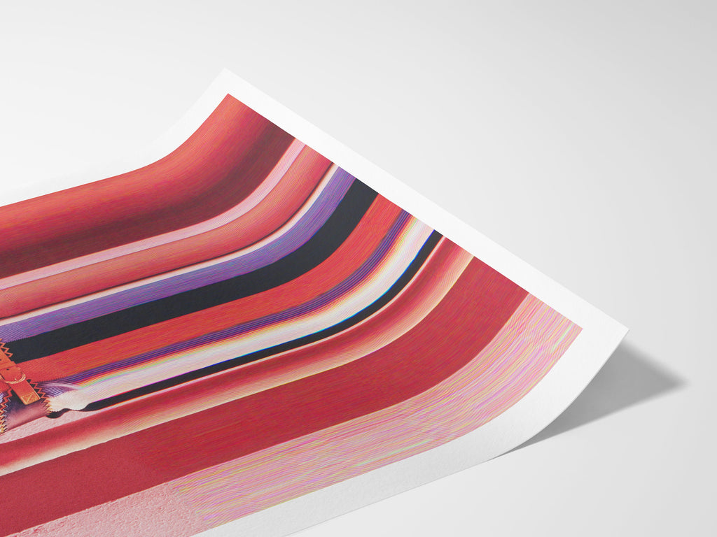 Vibrant Altered Fashion Portrait Wall Art - Colorful Striped Dress Decor for Modern Living Spaces | Untitled (102) Giclée Print