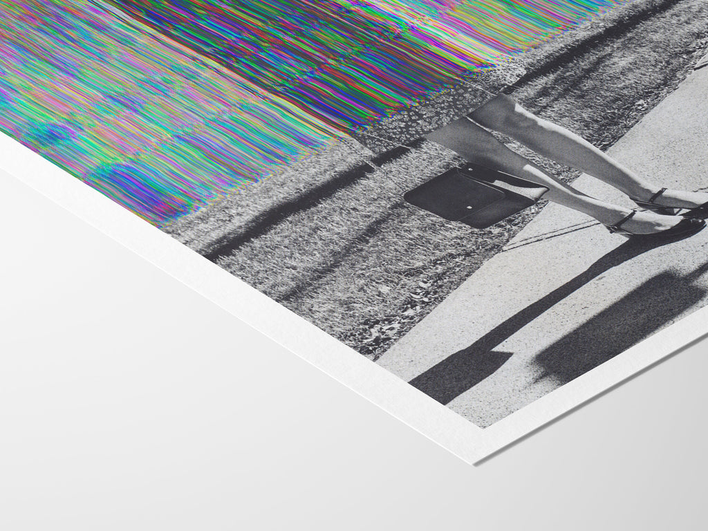 Glitch Art Fashion Statement - Surreal Colorful Alteration of Vintage Elegance for Contemporary Home Decor | Untitled (103) Giclée Print