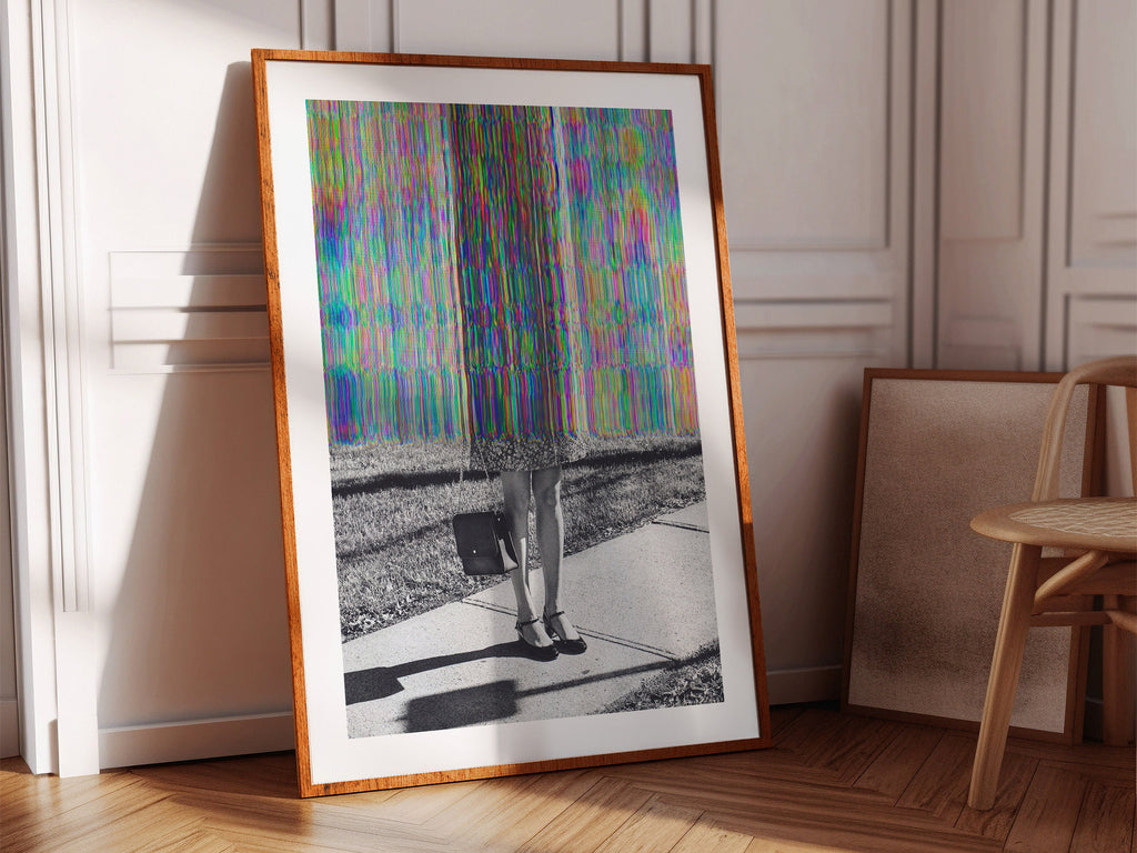 Glitch Art Fashion Statement - Surreal Colorful Alteration of Vintage Elegance for Contemporary Home Decor | Untitled (103) Giclée Print