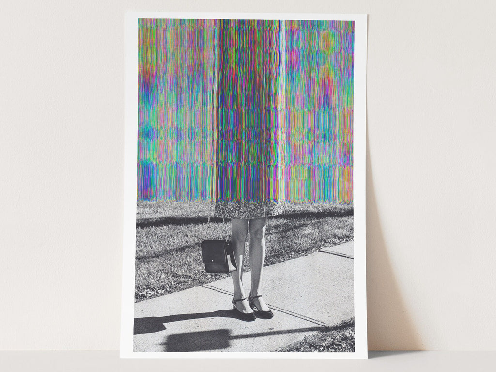 Glitch Art Fashion Statement - Surreal Colorful Alteration of Vintage Elegance for Contemporary Home Decor | Untitled (103) Giclée Print