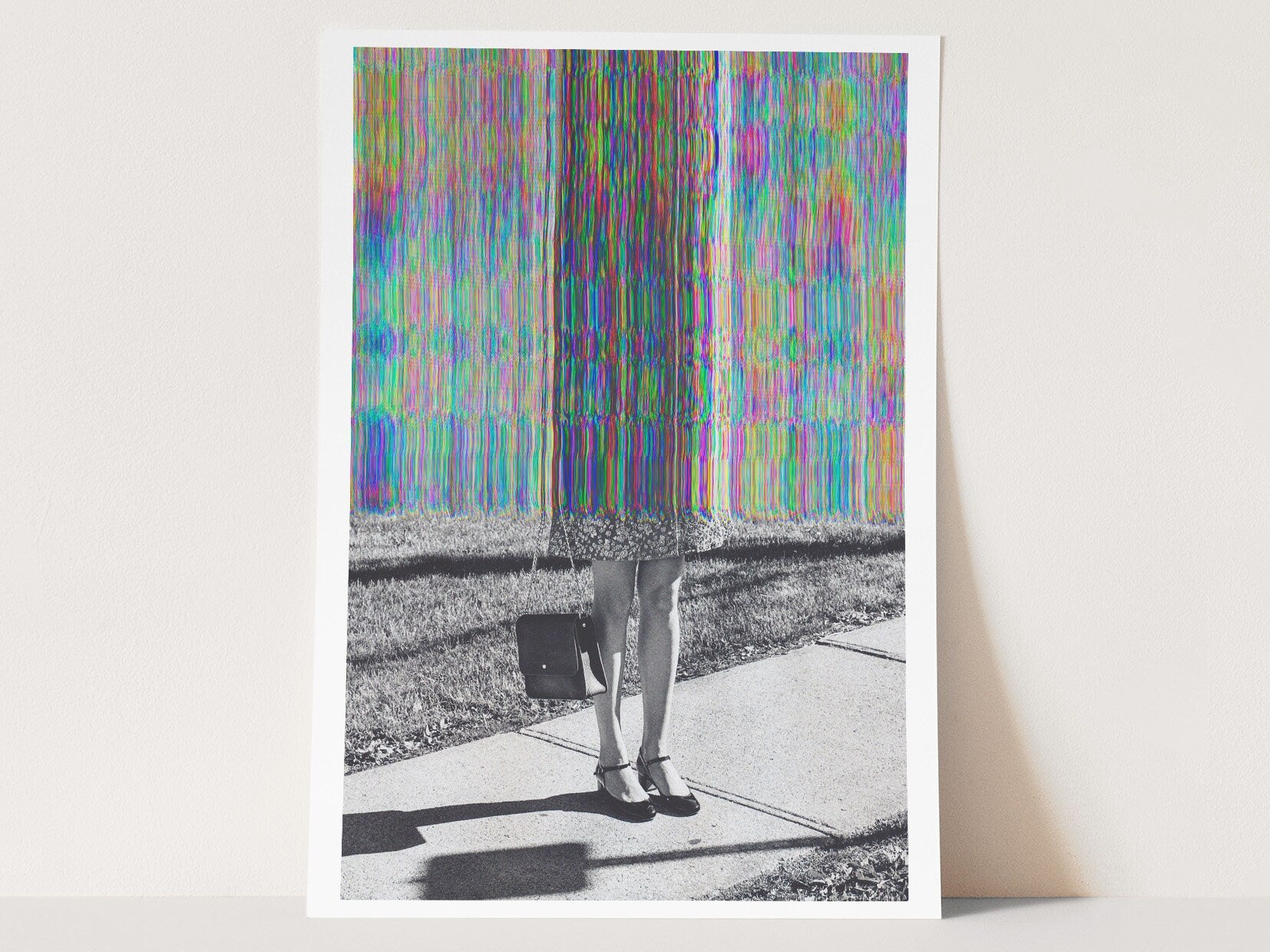Glitch Art Fashion Statement - Surreal Colorful Alteration of Vintage Elegance for Contemporary Home Decor | Untitled (103) Giclée Print