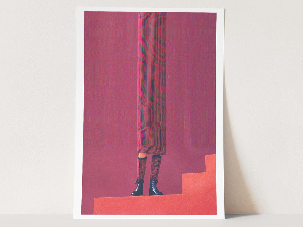 Surrealist Altered Fashion Portrait Artwork - Colorful Modern Wall Decor for Home, Office, or Bedroom | Untitled (104) Giclée Print