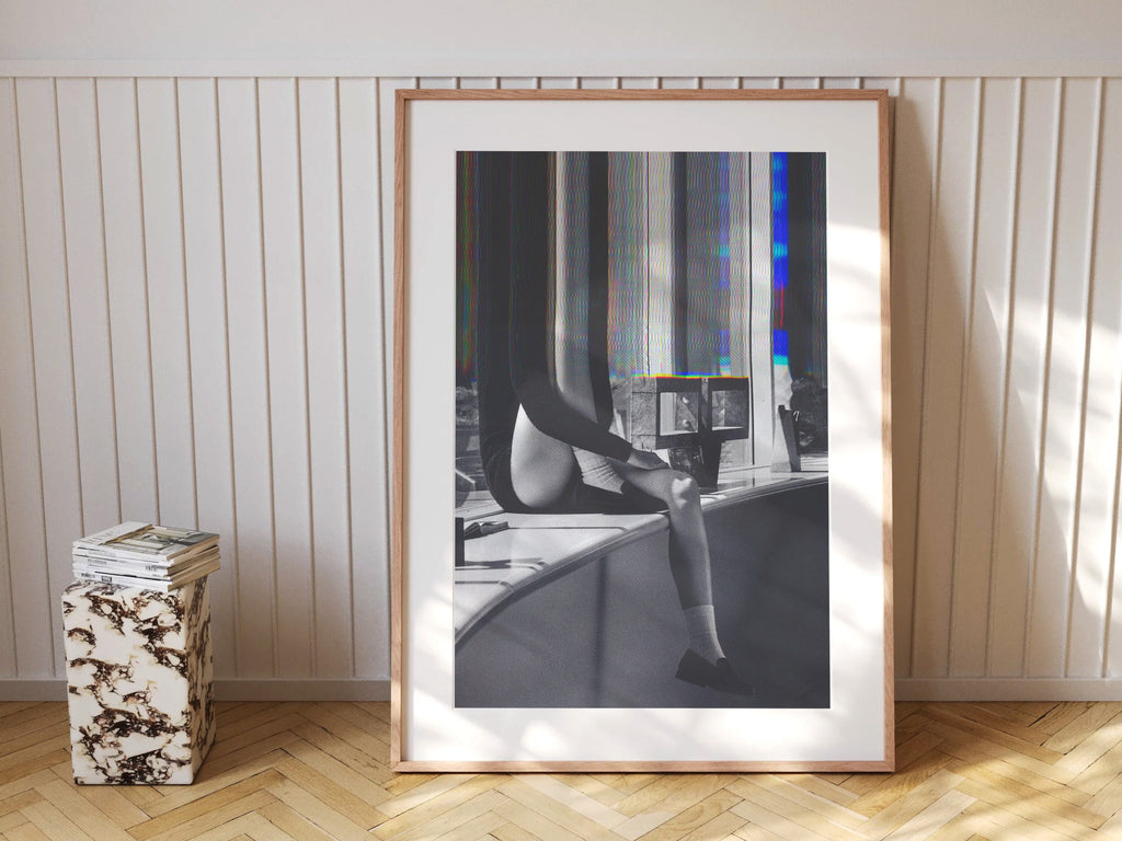 Altered Black and White Portrait Photo Wall Art - Feminine Minimal Aesthetic Decor for Home, Office, Bedroom | Untitled (105) Giclée Print