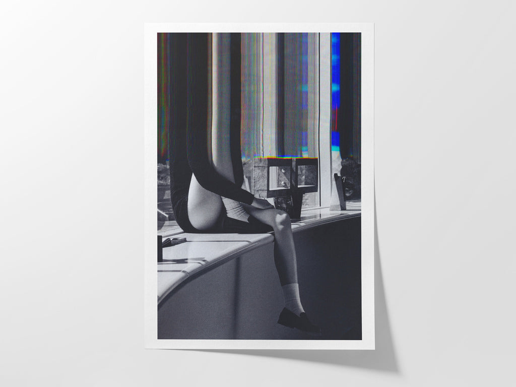 Altered Black and White Portrait Photo Wall Art - Feminine Minimal Aesthetic Decor for Home, Office, Bedroom | Untitled (105) Giclée Print