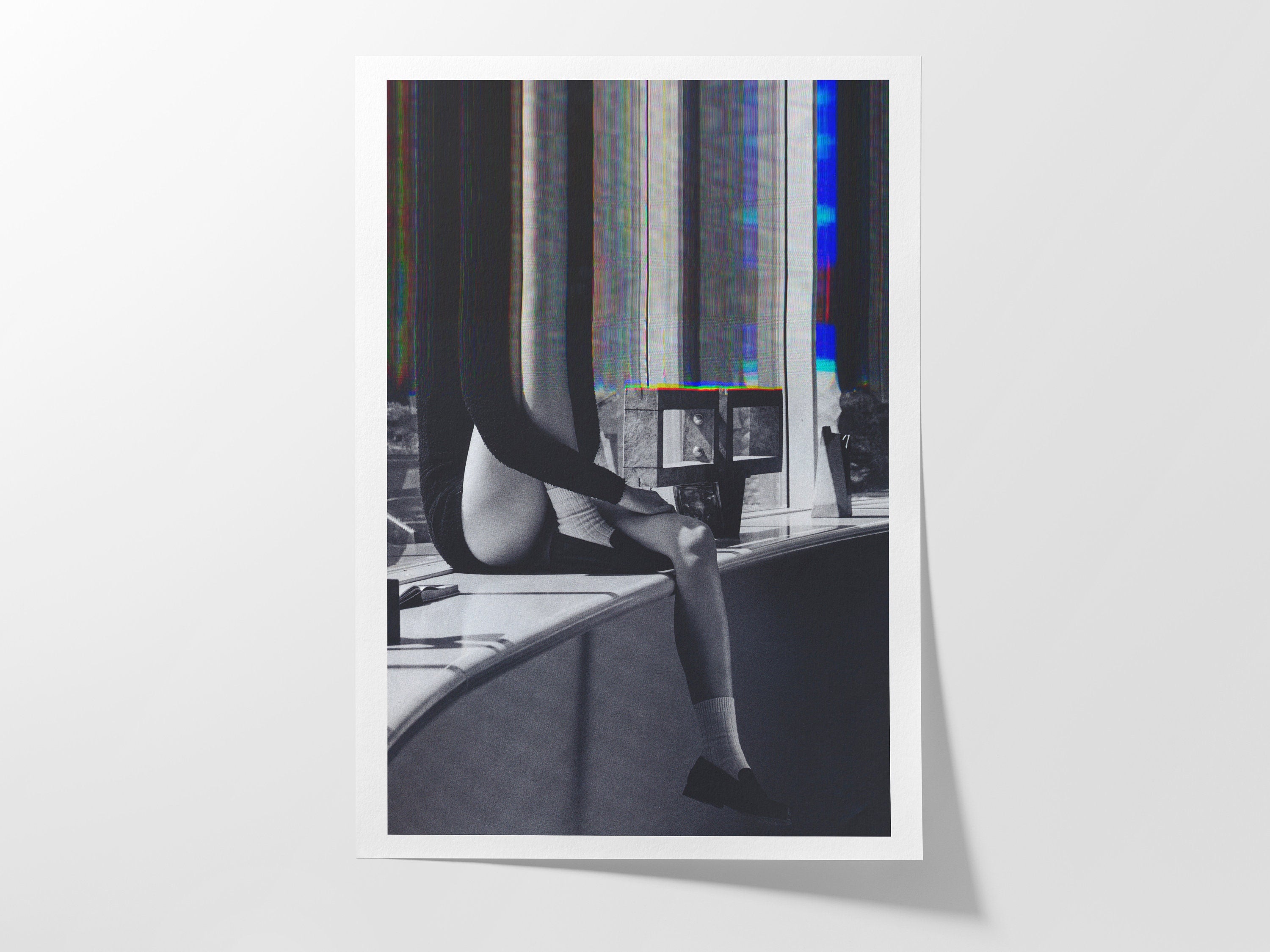 Altered Black and White Portrait Photo Wall Art - Feminine Minimal Aesthetic Decor for Home, Office, Bedroom | Untitled (105) Giclée Print