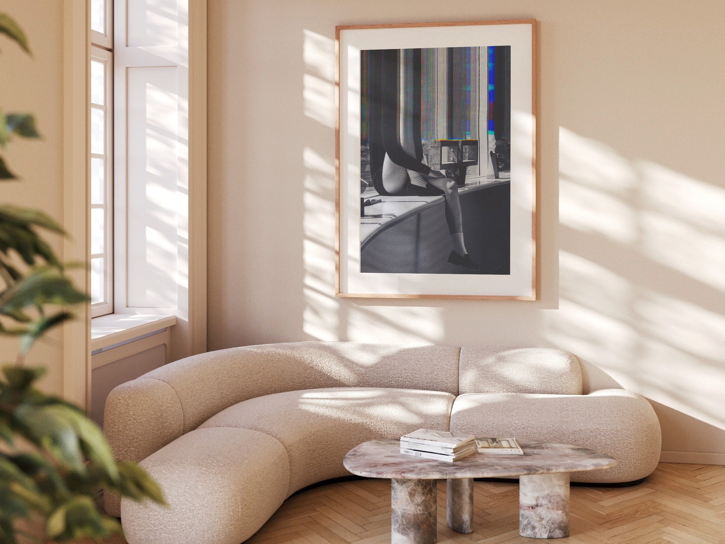 Altered Black and White Portrait Photo Wall Art - Feminine Minimal Aesthetic Decor for Home, Office, Bedroom | Untitled (105) Giclée Print