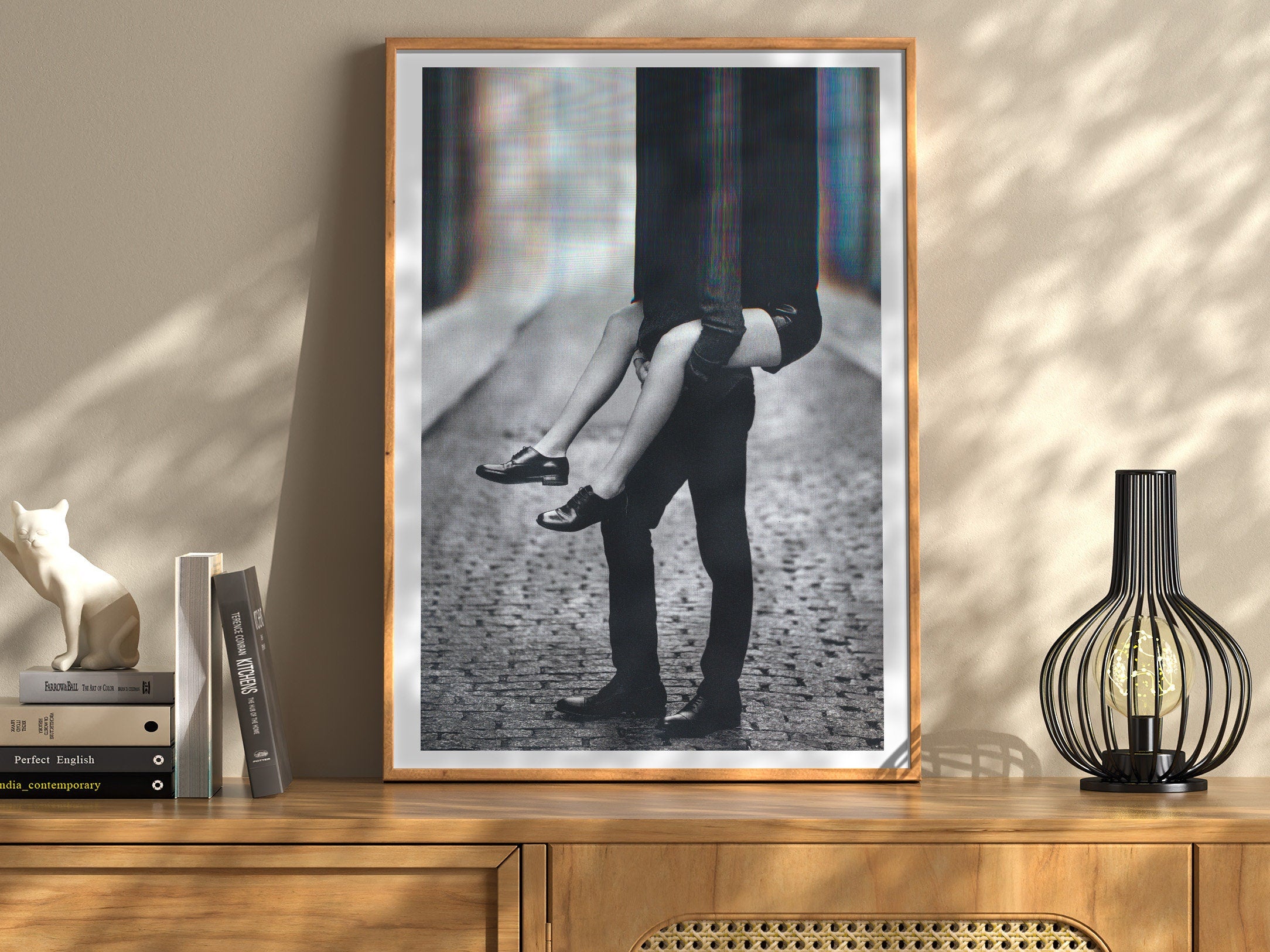 Black and White Altered Couples Portrait Photo Wall Art - Cute Romantic Decor for Home, Bedroom, Living Room | Untitled (106) Giclée Print