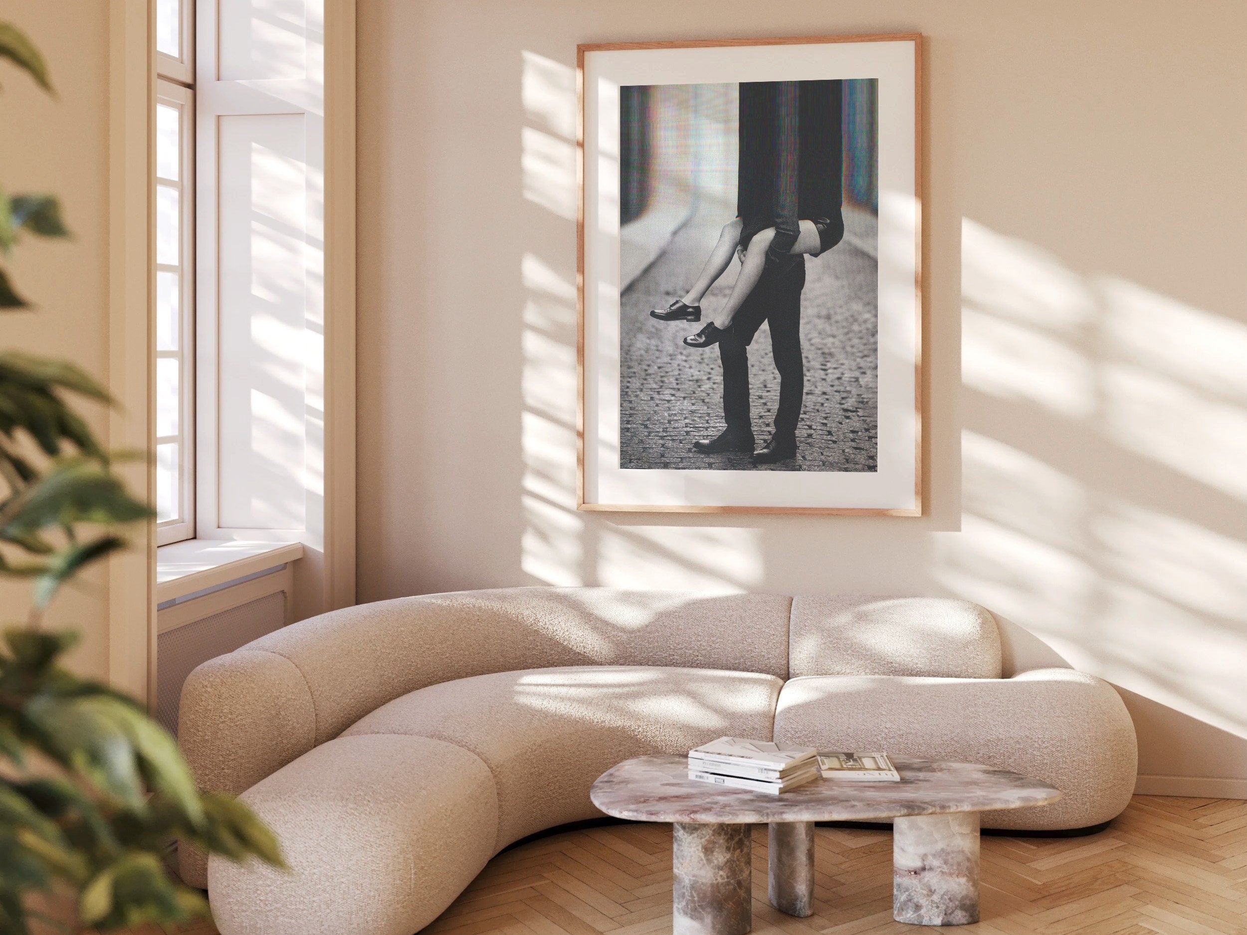 Black and White Altered Couples Portrait Photo Wall Art - Cute Romantic Decor for Home, Bedroom, Living Room | Untitled (106) Giclée Print