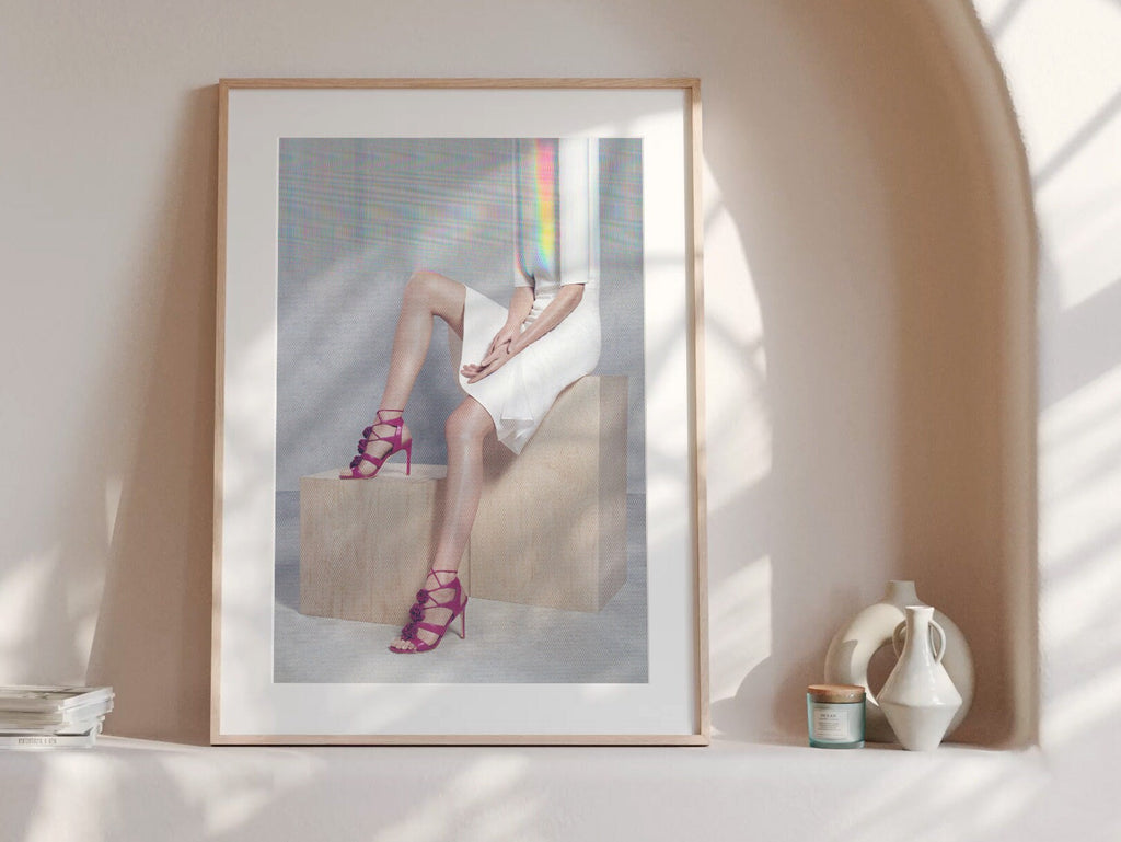 Surreal Altered Fashion Photo Art - Feminine Purple Heels Wall Decor for Contemporary Home, Office, Living Roo | Untitled (108) Giclée Print