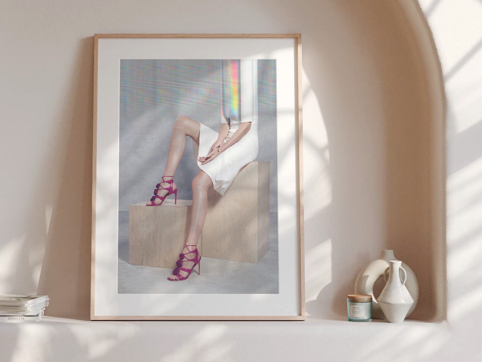 Surreal Altered Fashion Photo Art - Feminine Purple Heels Wall Decor for Contemporary Home, Office, Living Roo | Untitled (108) Giclée Print