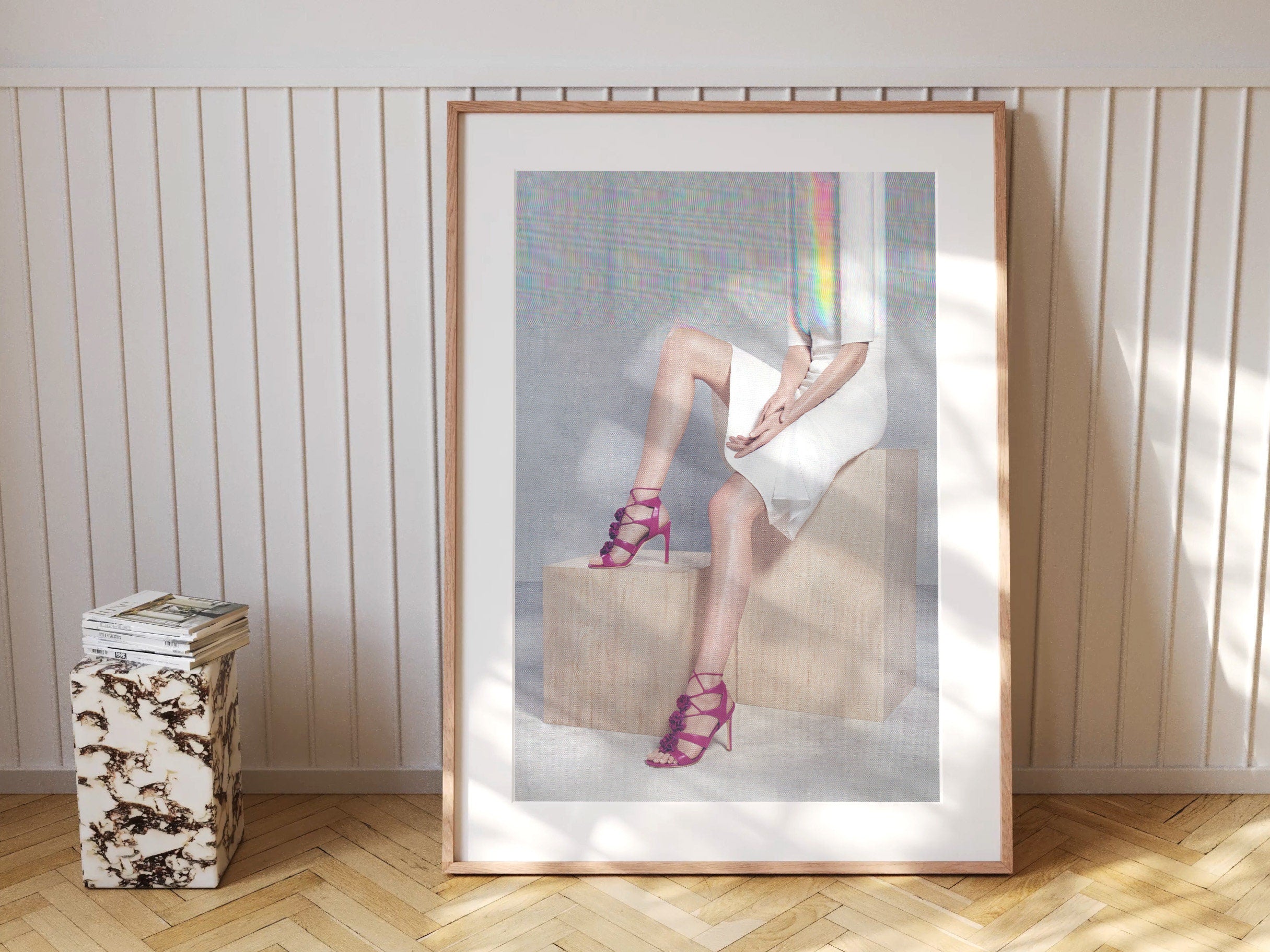 Surreal Altered Fashion Photo Art - Feminine Purple Heels Wall Decor for Contemporary Home, Office, Living Roo | Untitled (108) Giclée Print