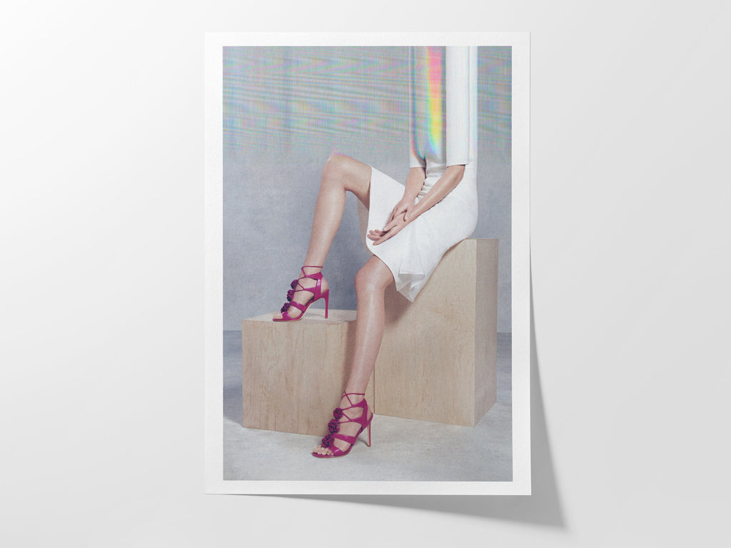 Surreal Altered Fashion Photo Art - Feminine Purple Heels Wall Decor for Contemporary Home, Office, Living Roo | Untitled (108) Giclée Print