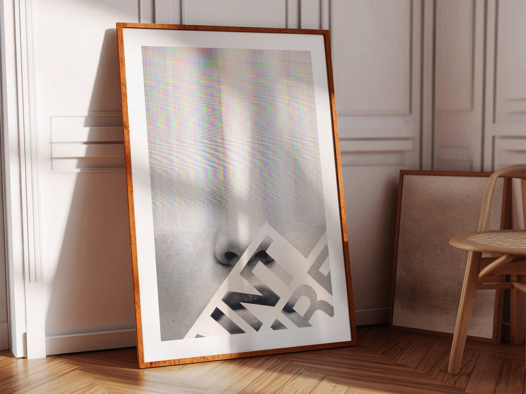 Surreal Altered Portrait Art Print - Minimalist Glitch Aesthetic for Contemporary Home Decor | Untitled (115) Giclée Print