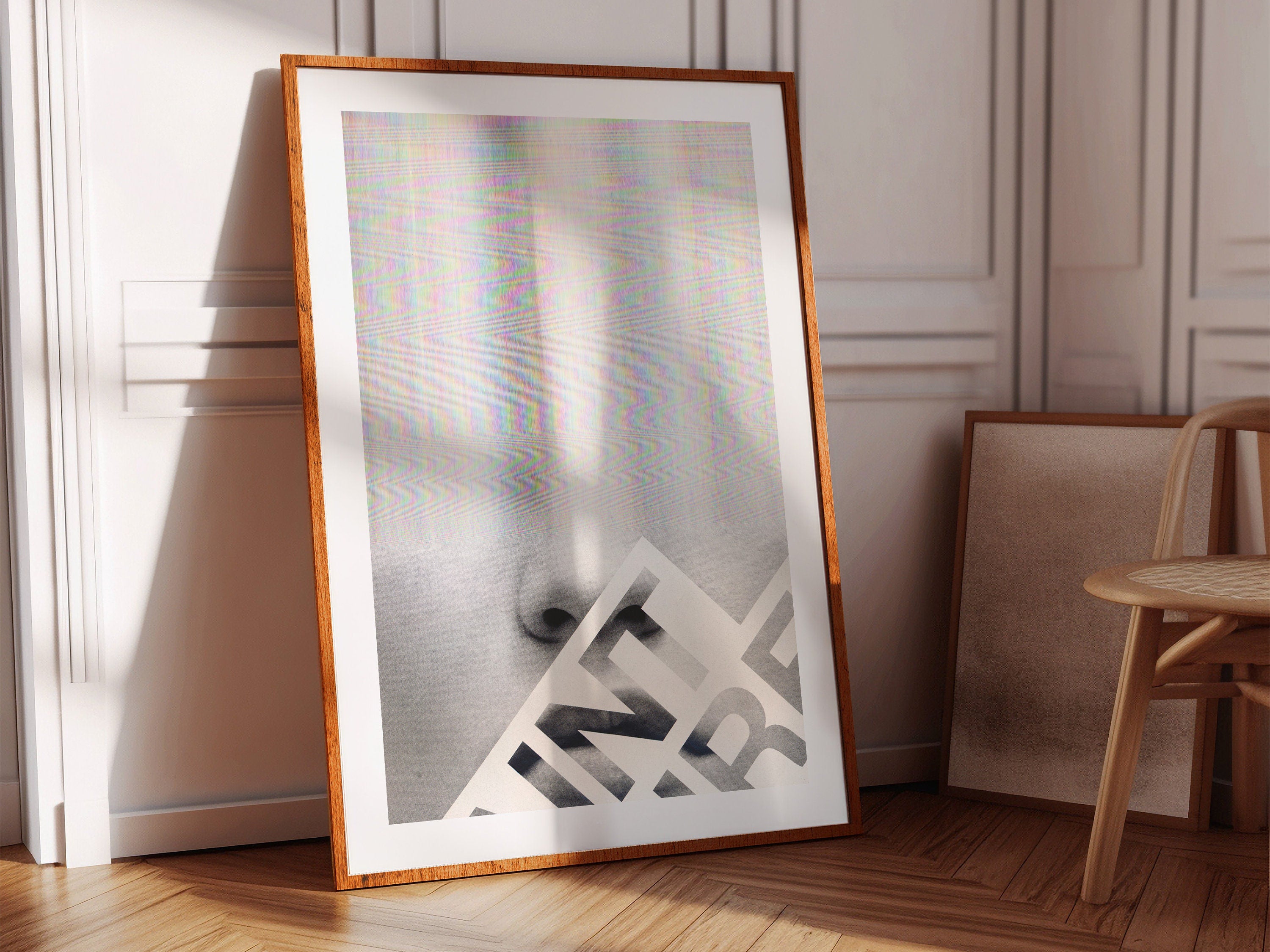 Surreal Altered Portrait Art Print - Minimalist Glitch Aesthetic for Contemporary Home Decor | Untitled (115) Giclée Print