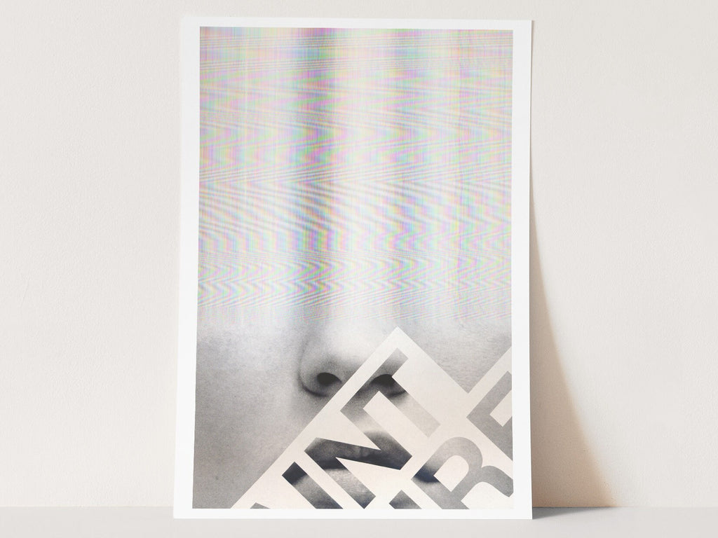 Surreal Altered Portrait Art Print - Minimalist Glitch Aesthetic for Contemporary Home Decor | Untitled (115) Giclée Print