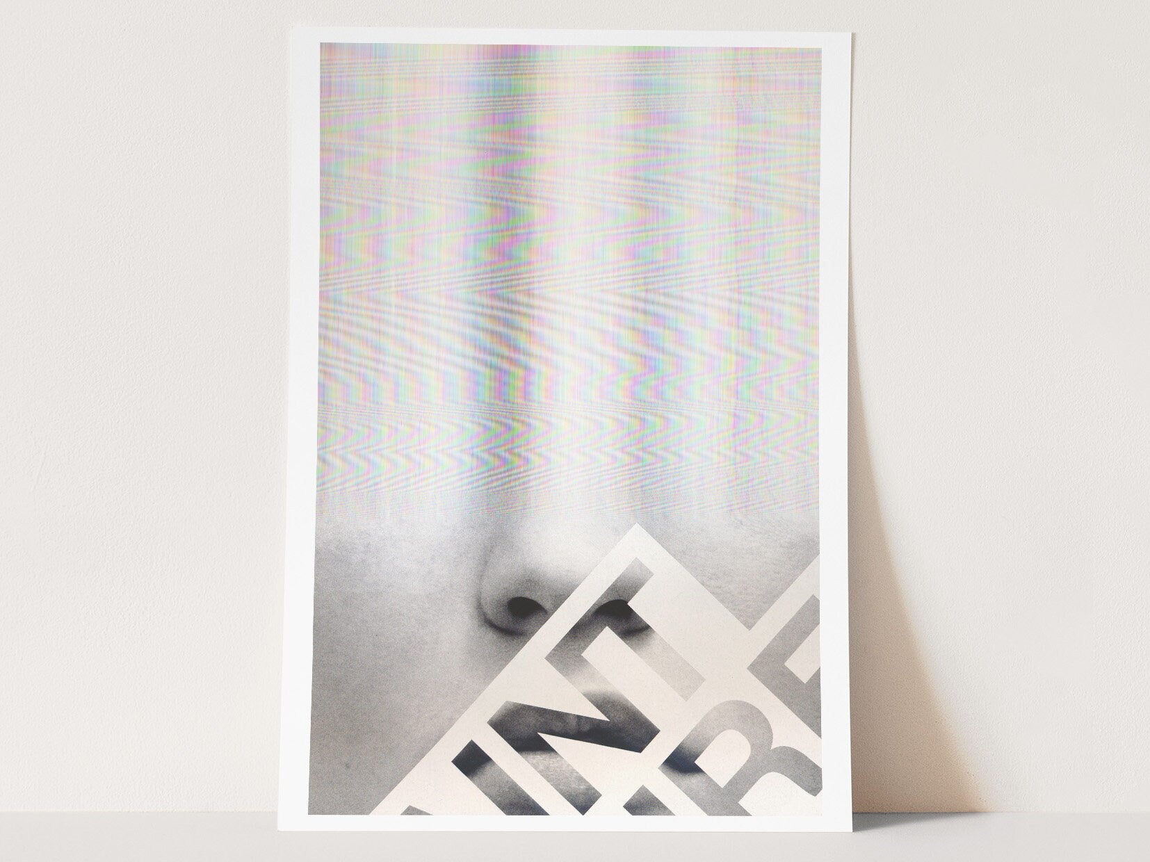 Surreal Altered Portrait Art Print - Minimalist Glitch Aesthetic for Contemporary Home Decor | Untitled (115) Giclée Print