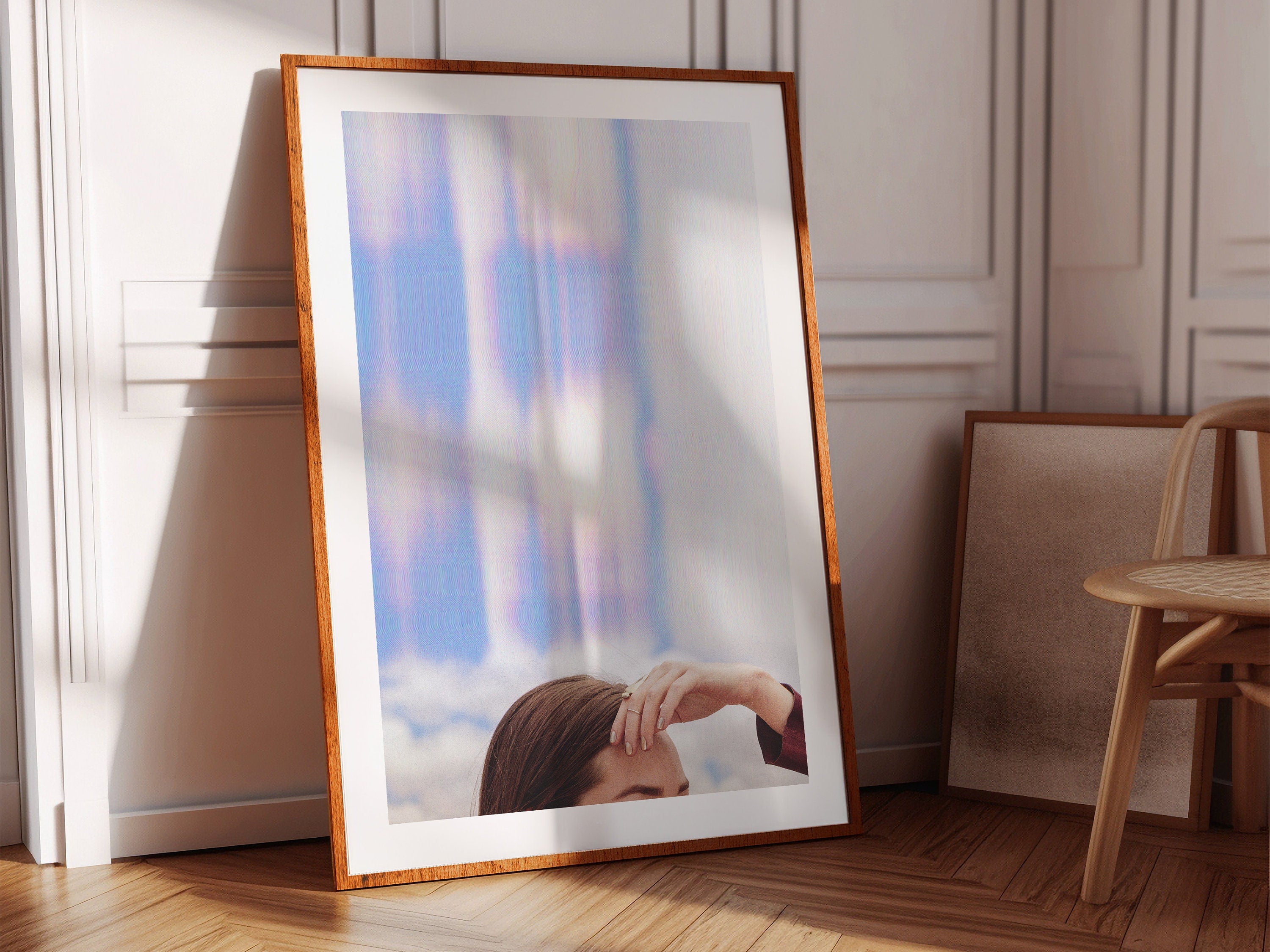 Surreal Minimalist Altered Blue Sky Clouds Photo Artwork – Feminine Wall Decor For Bedroom, Bathroom, Office | Untitled (119) Giclée Print