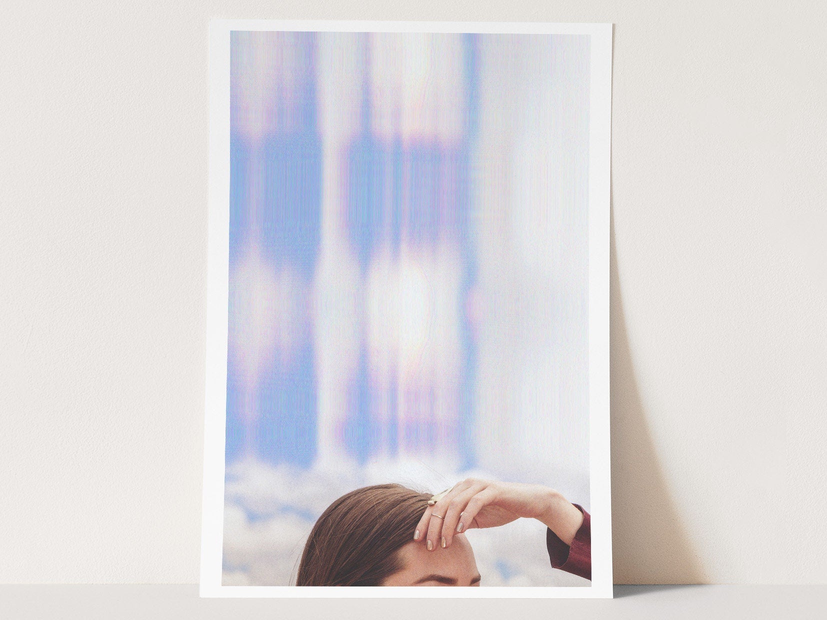 Surreal Minimalist Altered Blue Sky Clouds Photo Artwork – Feminine Wall Decor For Bedroom, Bathroom, Office | Untitled (119) Giclée Print