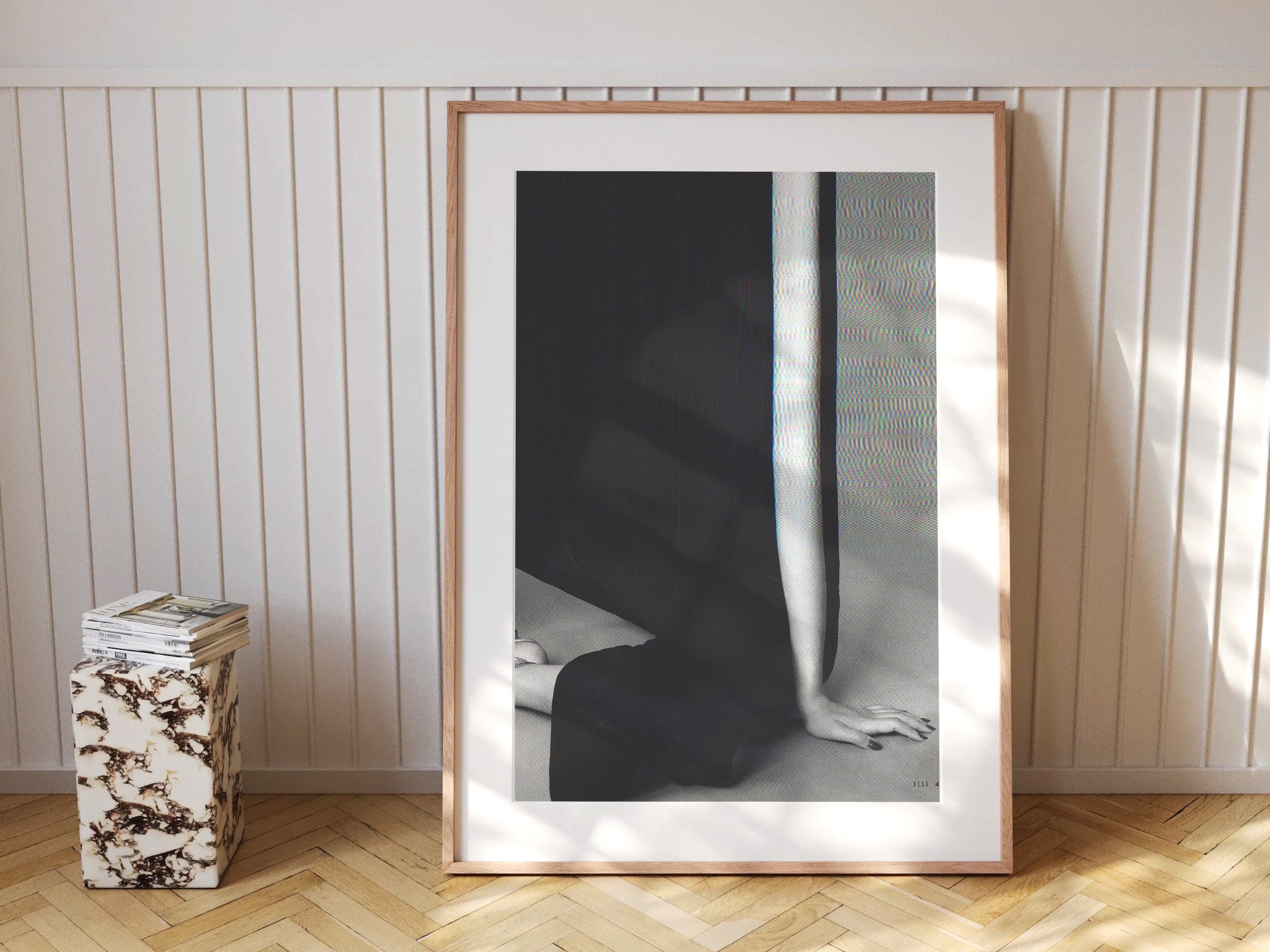 Surreal Black and White Fashion Art Print - Minimalist Elegant Decor for Living Room, Bedroom, Office | Untitled (123) Giclée Print