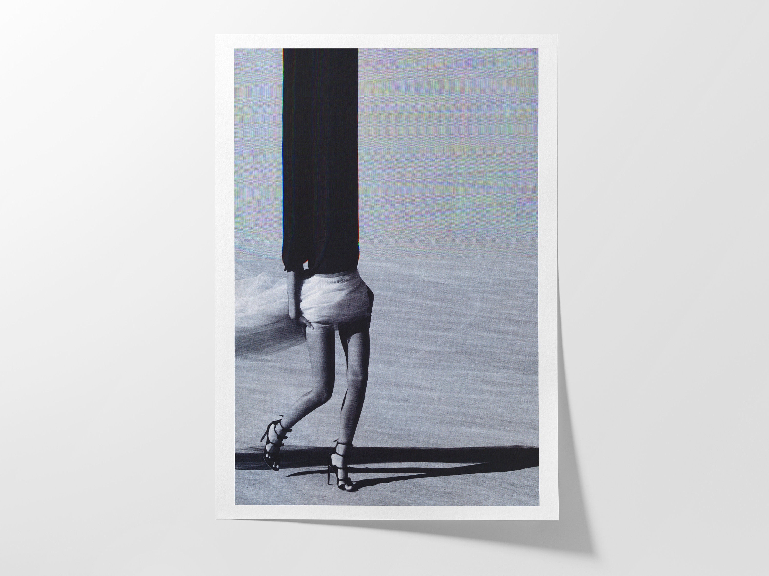Surreal Altered Fashion Photography Wall Art - Unique Black and White Decor for Modern Home Spaces | Untitled (124) Giclée Print