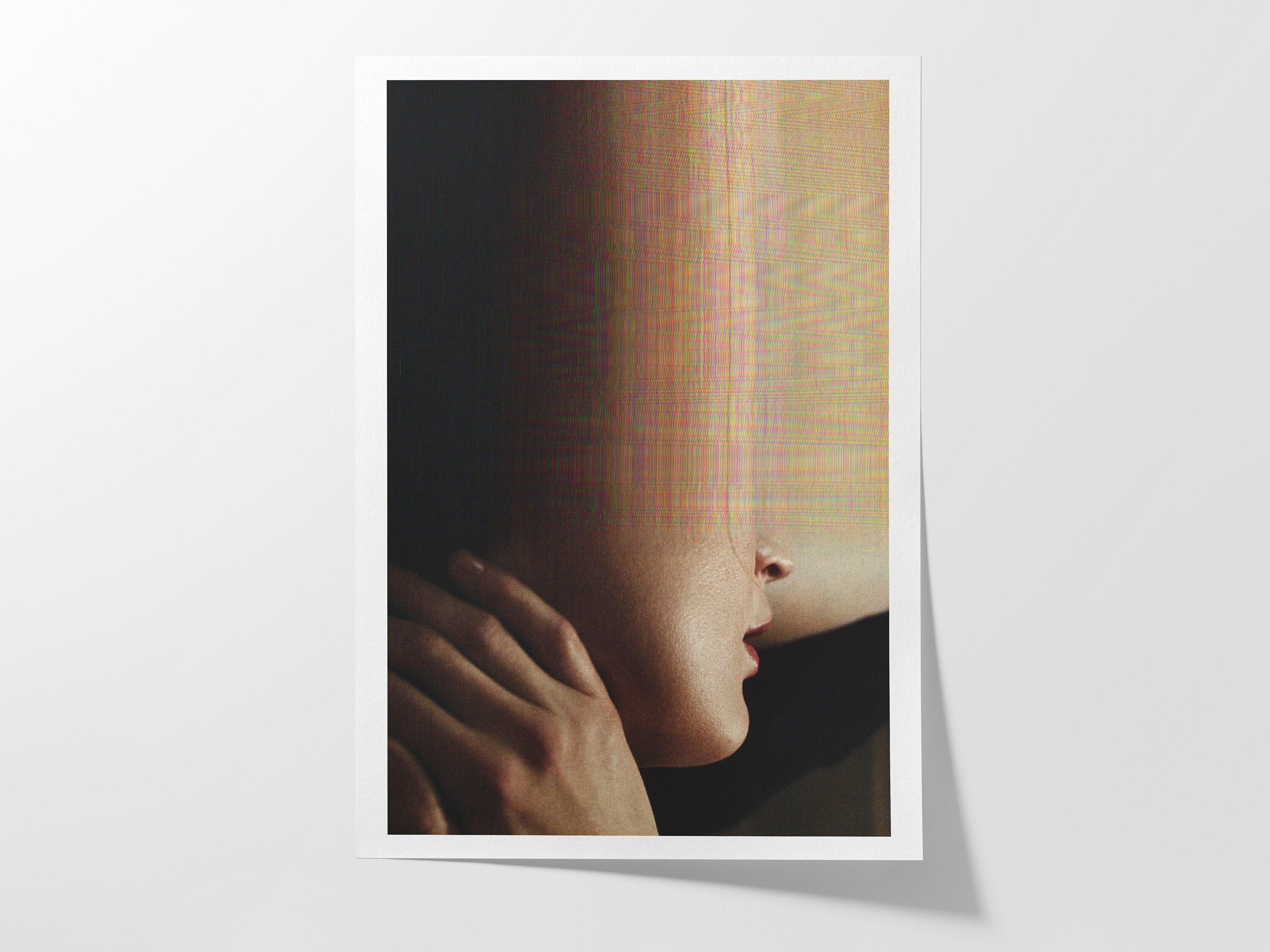 Surreal Altered Portrait Art Print - Dreamy Glitch Aesthetic for Contemporary Home Decor | Untitled (125) Giclée Print