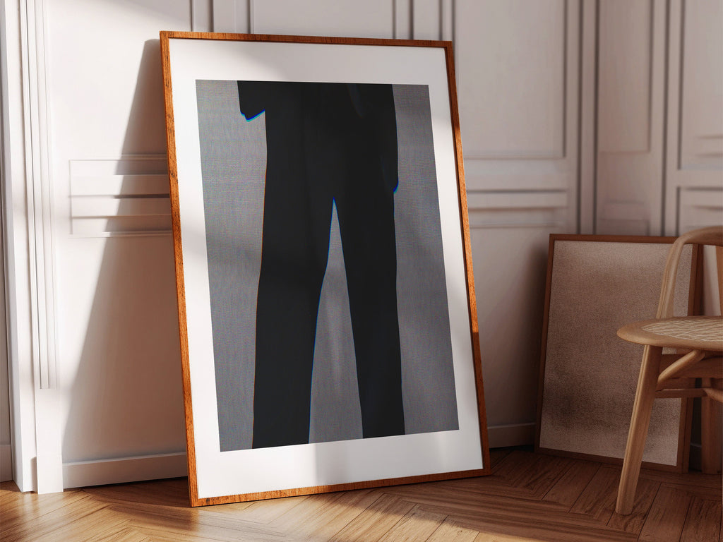 Stylish Black Suit Silhouette Art Print - Minimalist Elegant Decor for Contemporary Home or Office | Untitled (131) Giclée Print