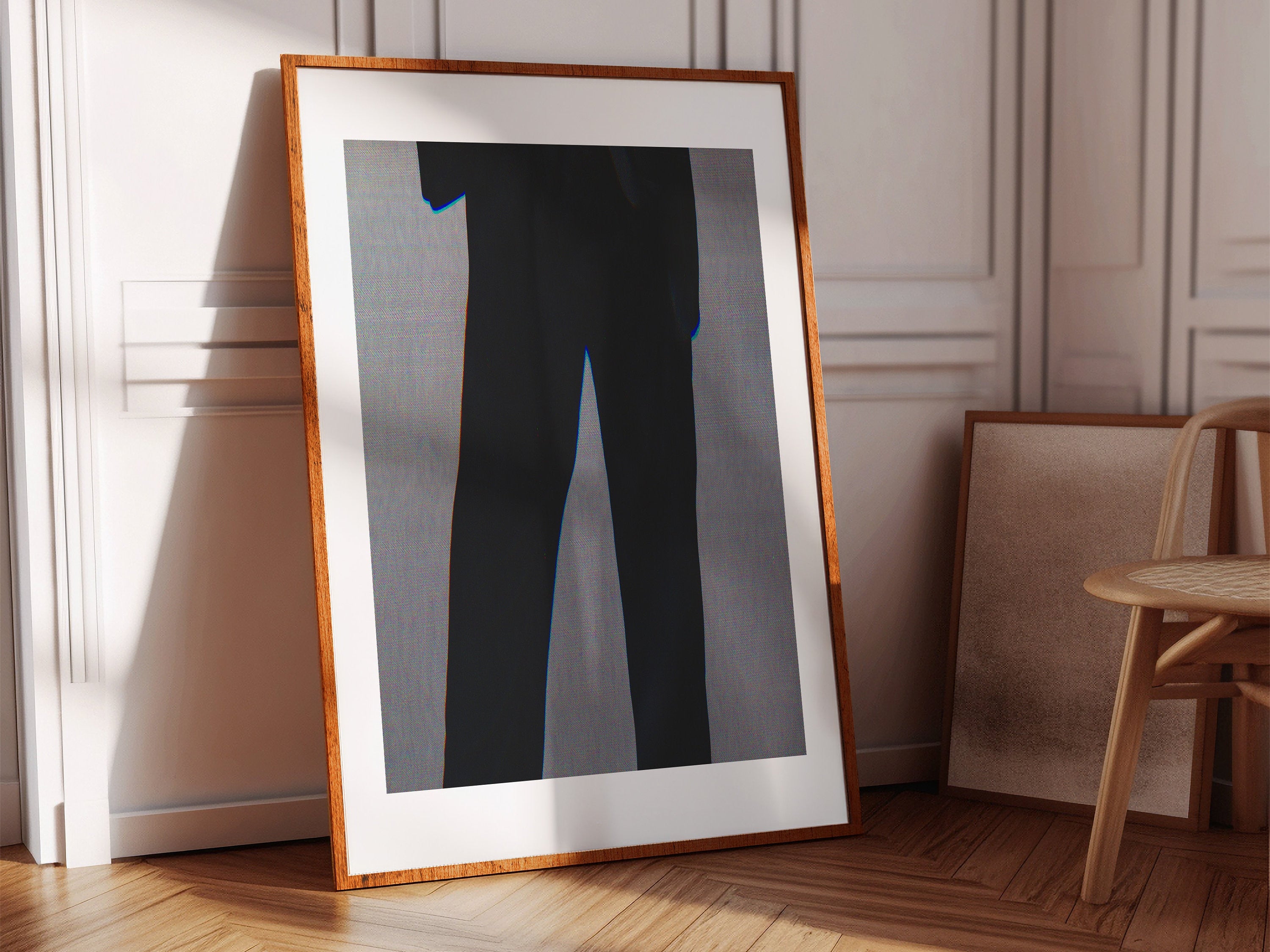 Stylish Black Suit Silhouette Art Print - Minimalist Elegant Decor for Contemporary Home or Office | Untitled (131) Giclée Print