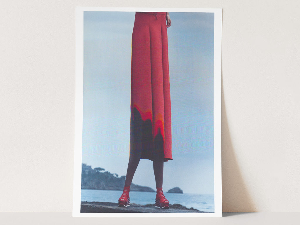 Striking Red Fashion Statement Wall Art - Bold Minimalist Decor for Living Room, Bedroom, or Office | Untitled (133) Giclée Print