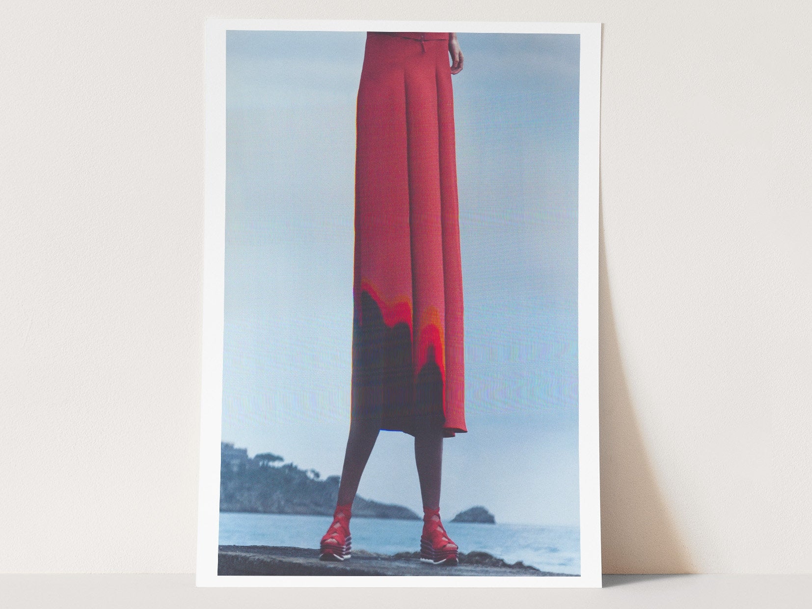 Striking Red Fashion Statement Wall Art - Bold Minimalist Decor for Living Room, Bedroom, or Office | Untitled (133) Giclée Print