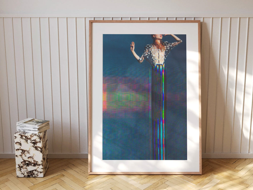 Surreal Altered Fashion Portrait Wall Art - Colorful Glitch Aesthetic Decor for Home or Office | Untitled (137) Giclée Print