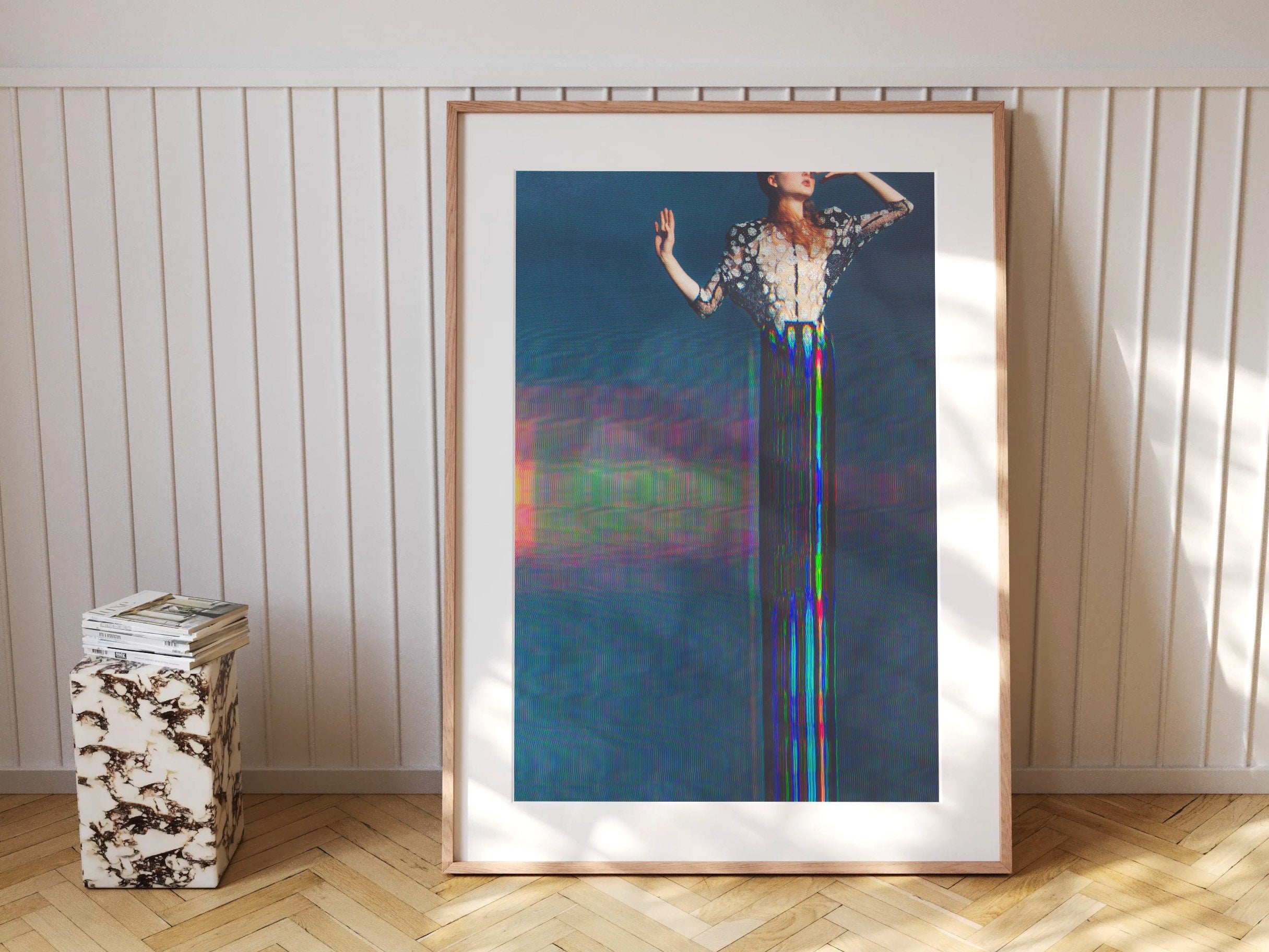 Surreal Altered Fashion Portrait Wall Art - Colorful Glitch Aesthetic Decor for Home or Office | Untitled (137) Giclée Print
