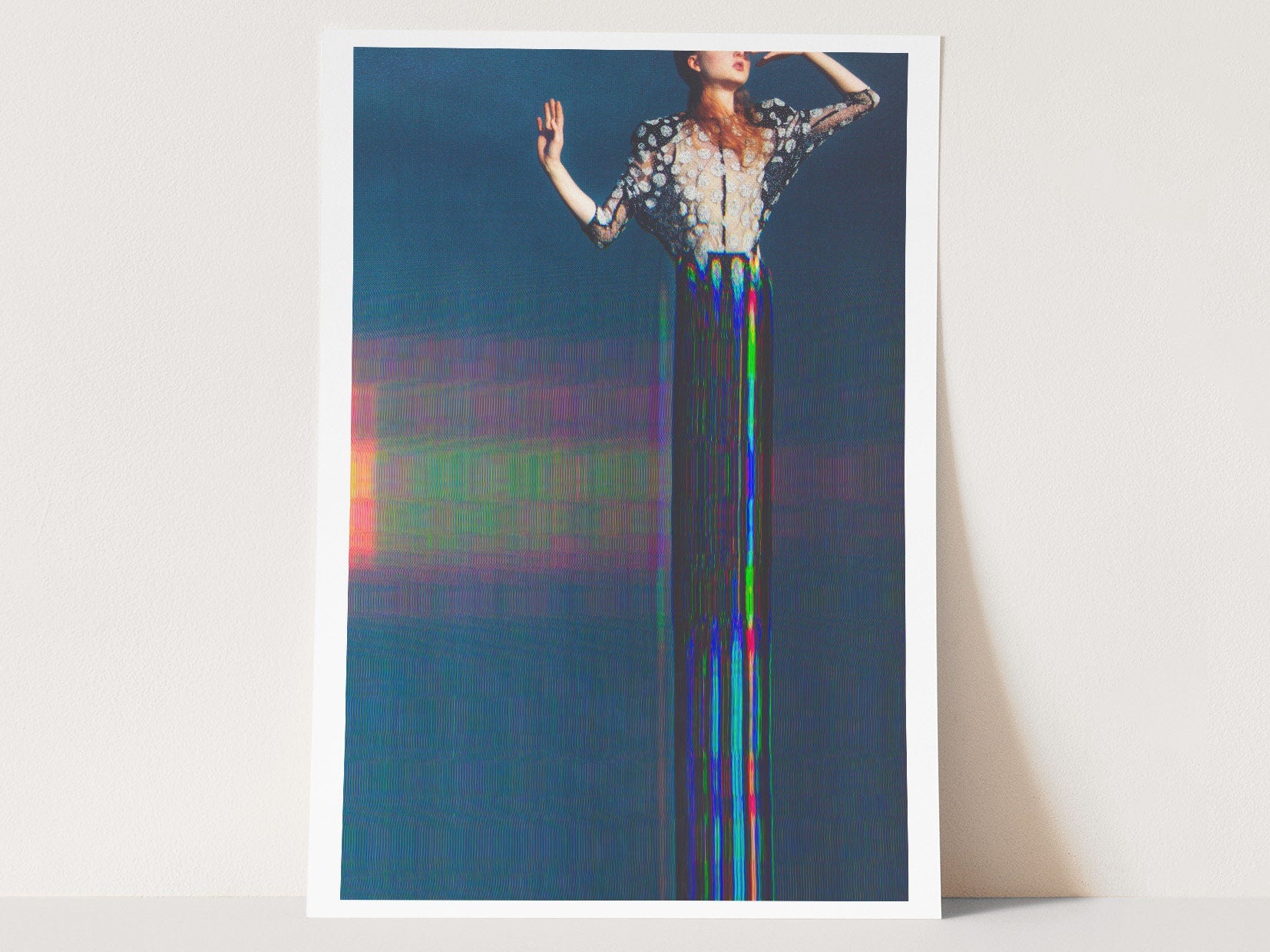 Surreal Altered Fashion Portrait Wall Art - Colorful Glitch Aesthetic Decor for Home or Office | Untitled (137) Giclée Print