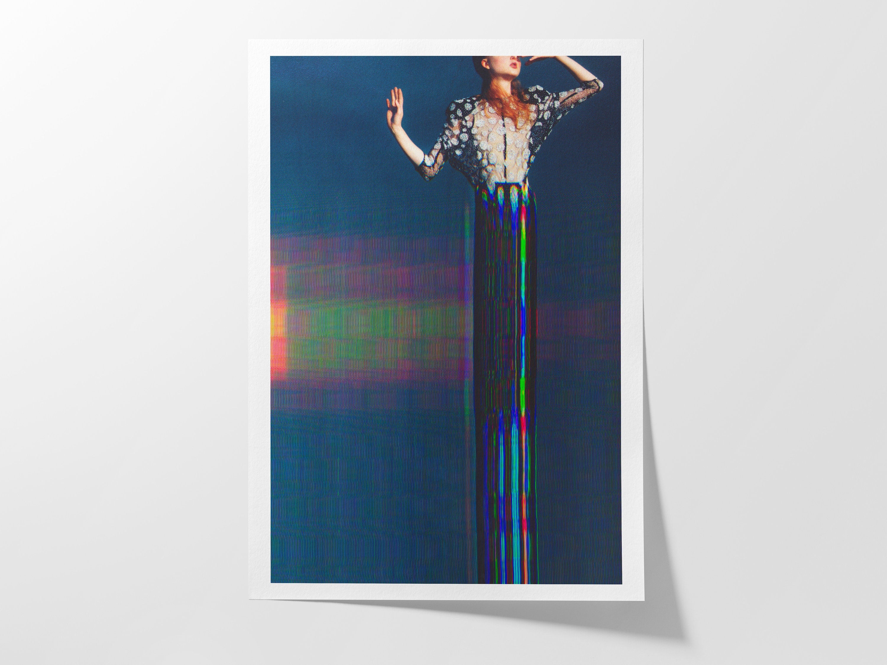 Surreal Altered Fashion Portrait Wall Art - Colorful Glitch Aesthetic Decor for Home or Office | Untitled (137) Giclée Print